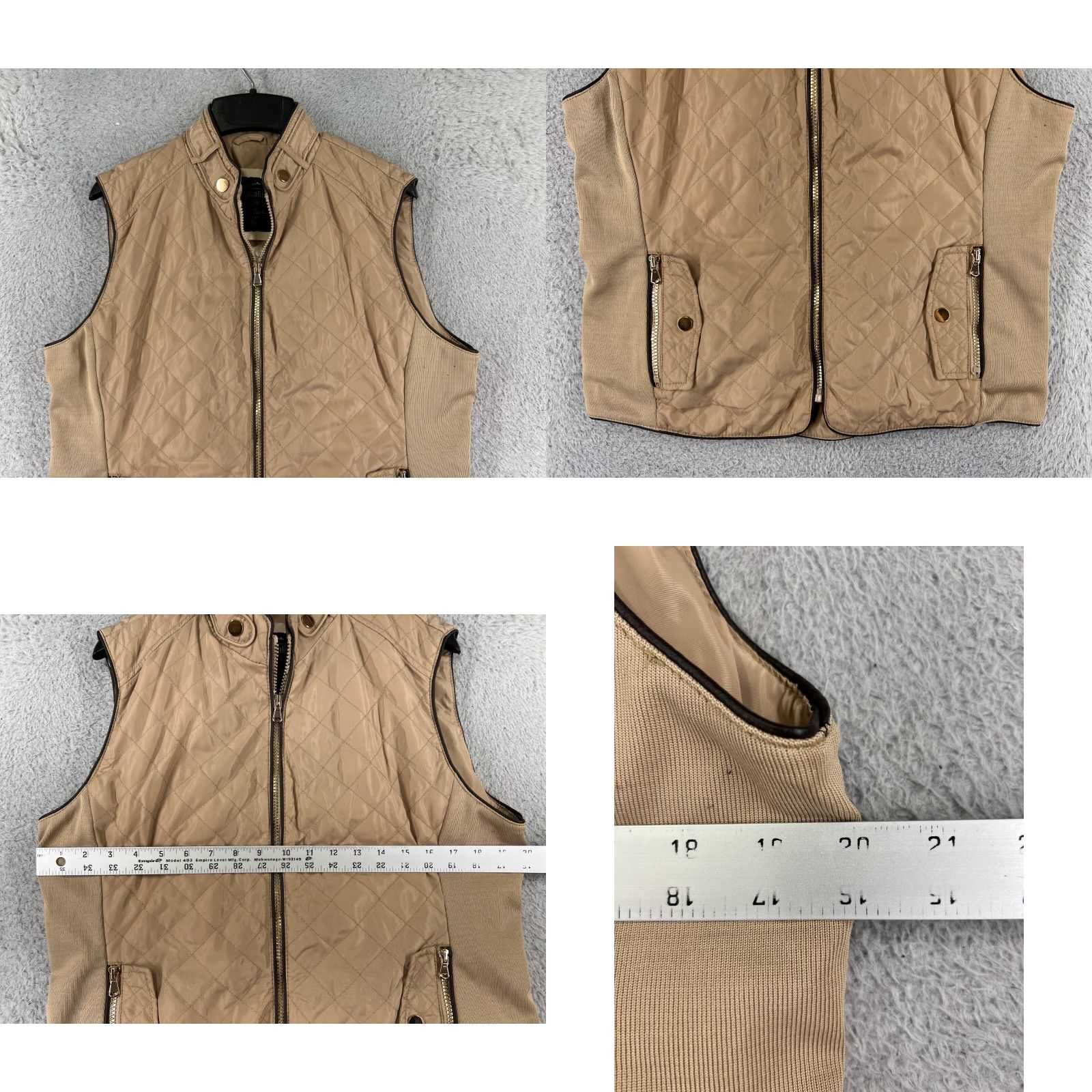 Vintage Cavalini Vest Womens Petite Large Beige Quilted 100% Polyester Sherpa Lined Zip Vest Beige Quilted Zip Womens Petite Large Cavalini Vest Size L / US 10 / IT 46 - 8 Thumbnail