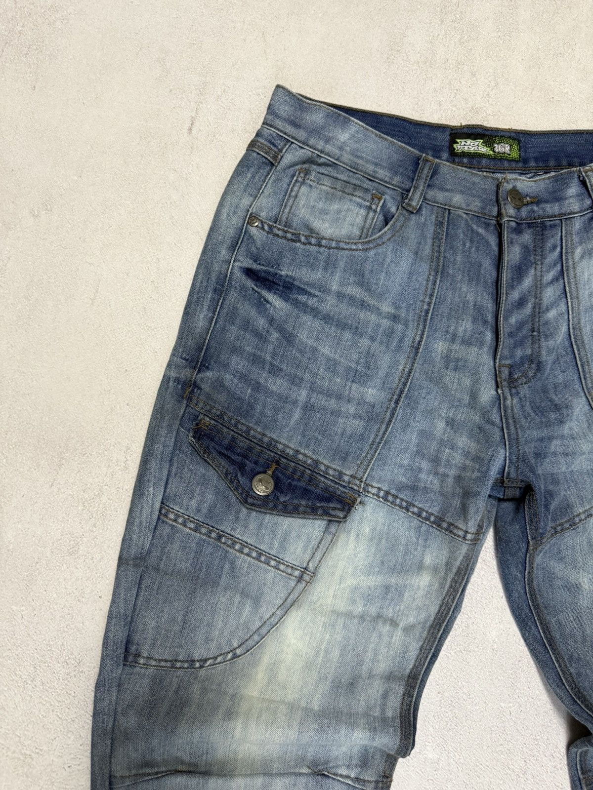 Japanese Brand × No Fear SICK🚨 No Fear Jeans Denim Pants Baggy Straight Wash Rap 90s Size US 36 / EU 52 - 3 Thumbnail
