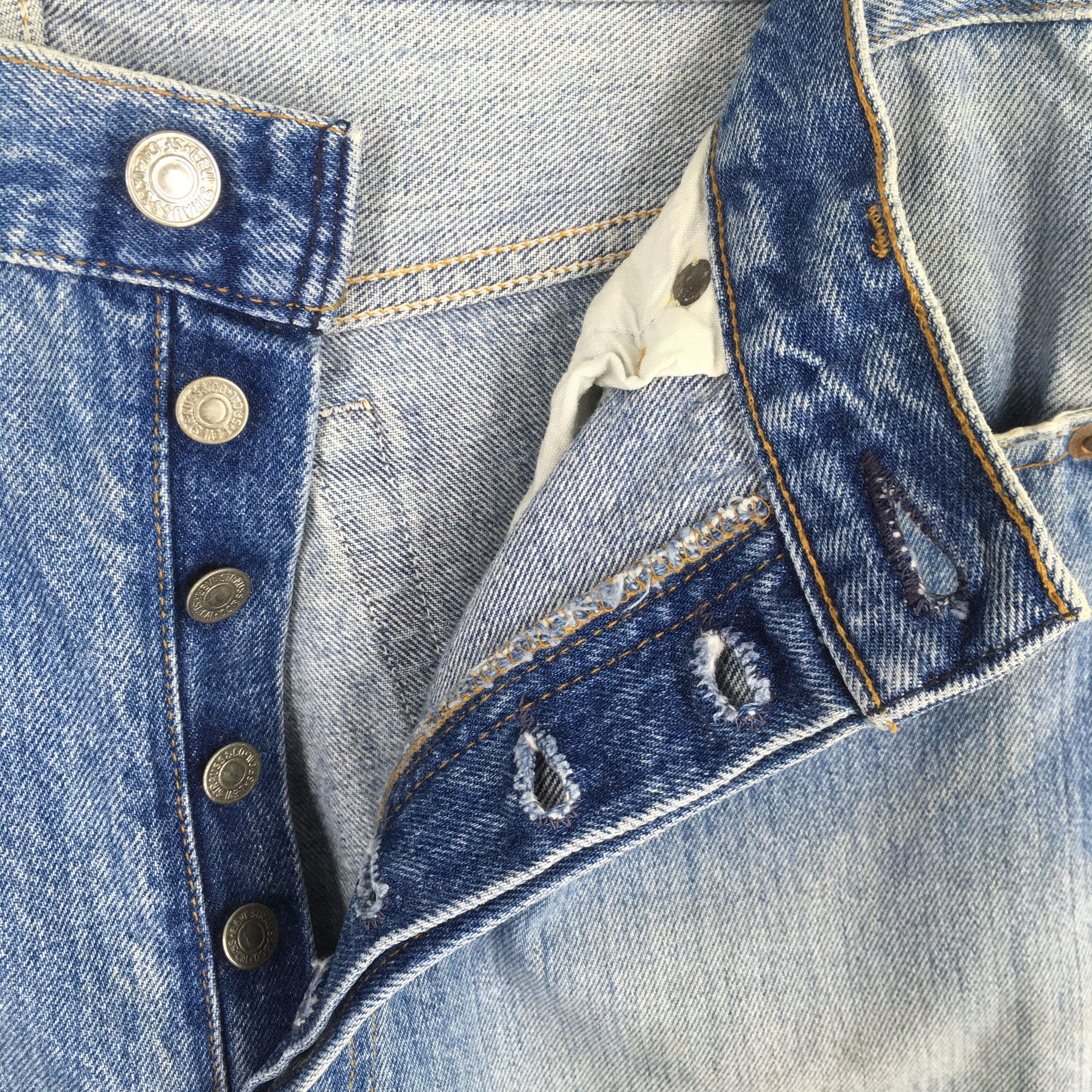 Levi's Size 32x29.5 Vintage 90s Levi's 501 Distressed Jeans S1162 Size US 32 / EU 48 - 6 Thumbnail