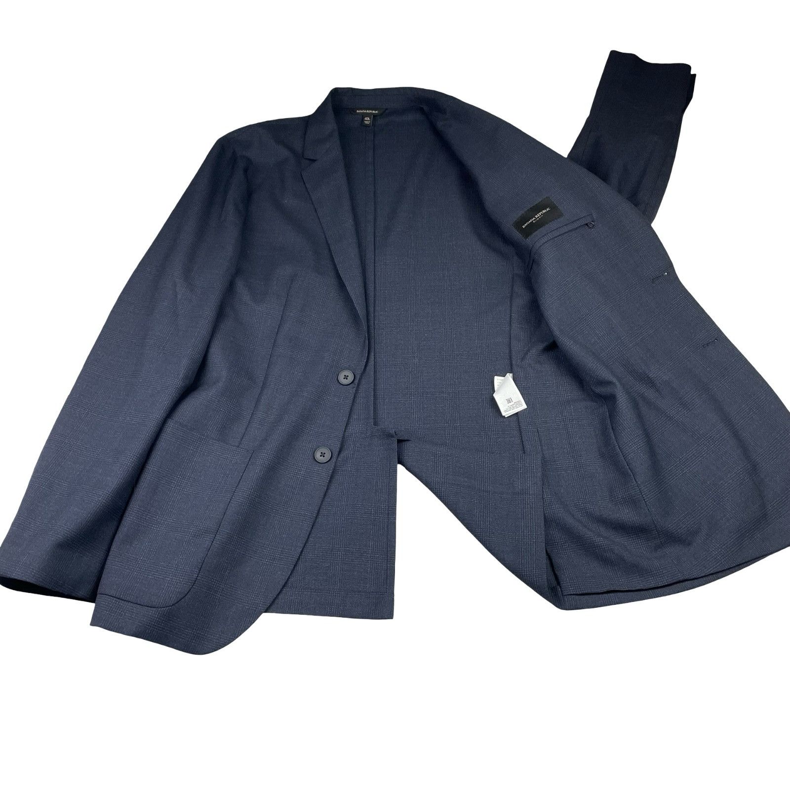 Banana Republic Banana Republic Men's Smart Weight Slim Fit Wool Suit Blue P Size 40L - 3 Thumbnail
