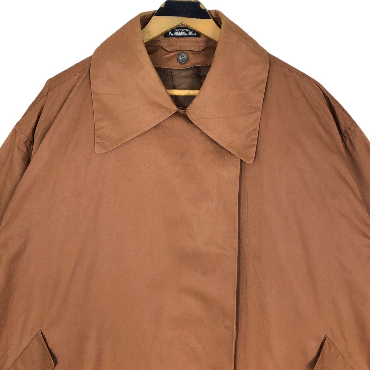 Issey Miyake Vintage 80s Issey Miyake Windcoat Trench Coat Permanente Size US M / EU 48-50 / 2 - 9 Thumbnail