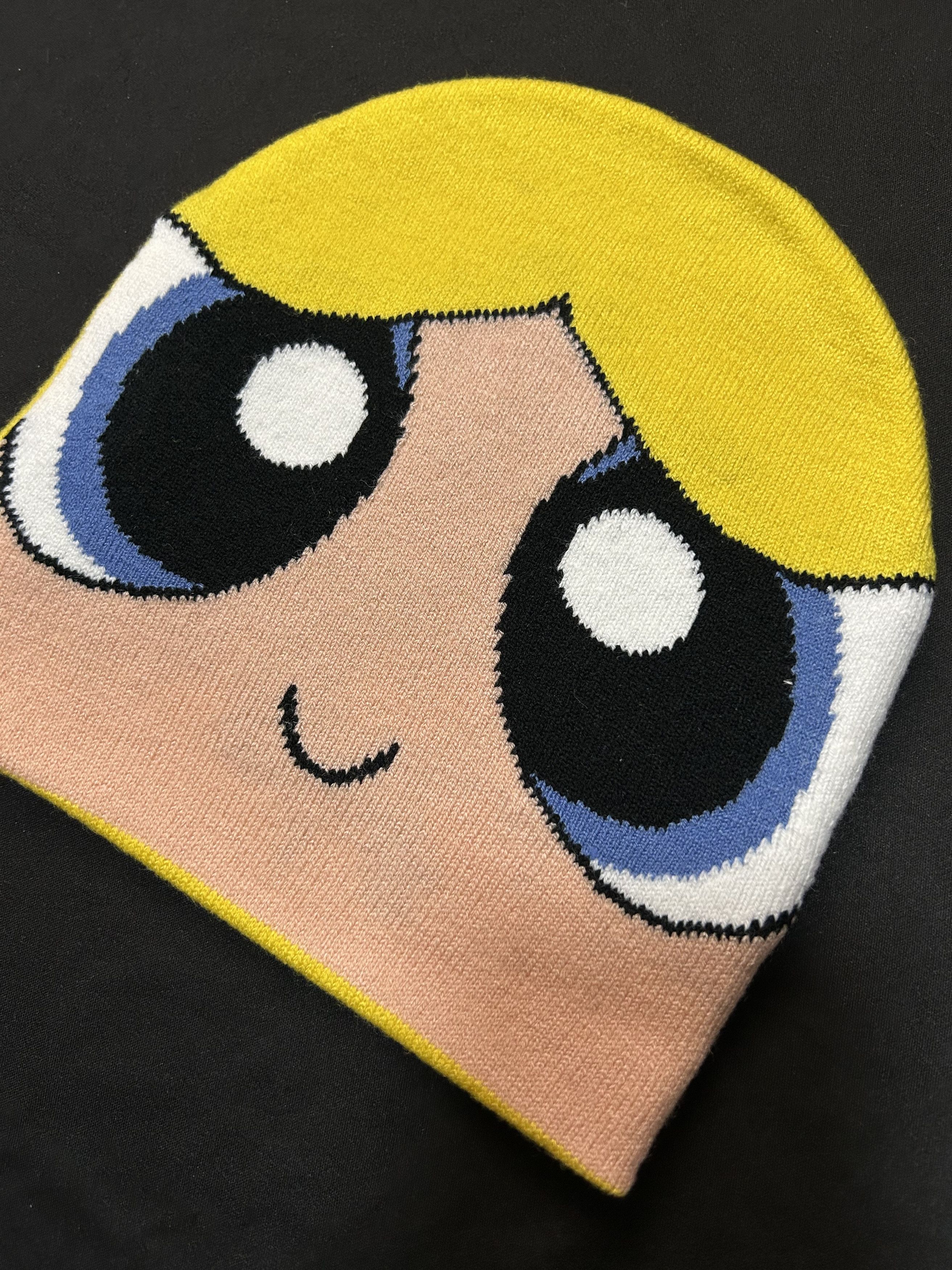 Japanese Brand Powerpuff Girls Bubbles Graphic No Cuff Knit Beanie OS Size ONE SIZE - 3 Thumbnail