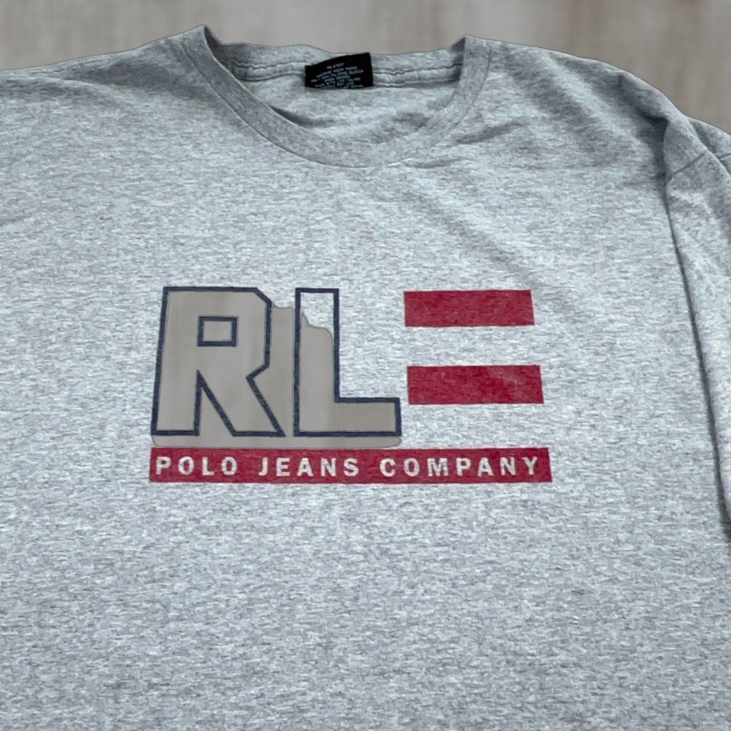 Ralph Lauren VINTAGE Ralph Lauren Shirt Men XL Gray Tee Polo Jeans US Flag 90s Classic Retro 2000s Hipster Size US XL / EU 56 / 4 - 1 Thumbnail