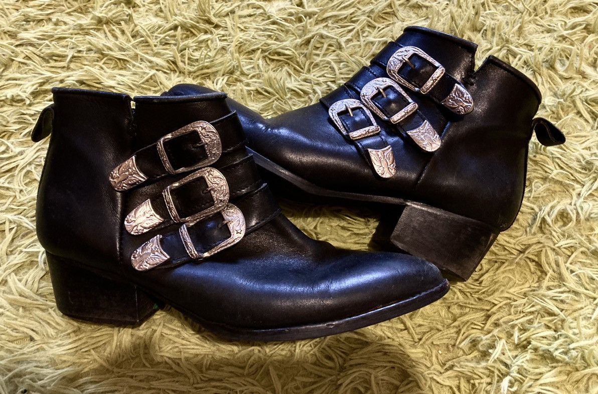 Vintage Black Western Boots w/ Vintage Buckles Size US 8 / IT 38 - 1 Thumbnail