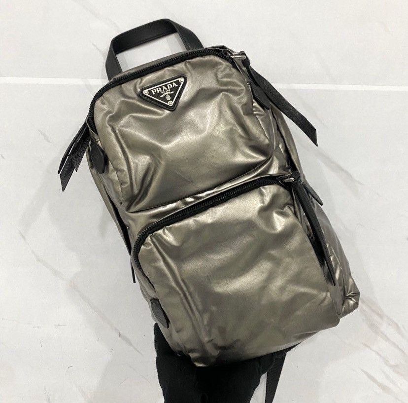 Prada Prada metallic tesutto silver backpack Size ONE SIZE - 1 Thumbnail
