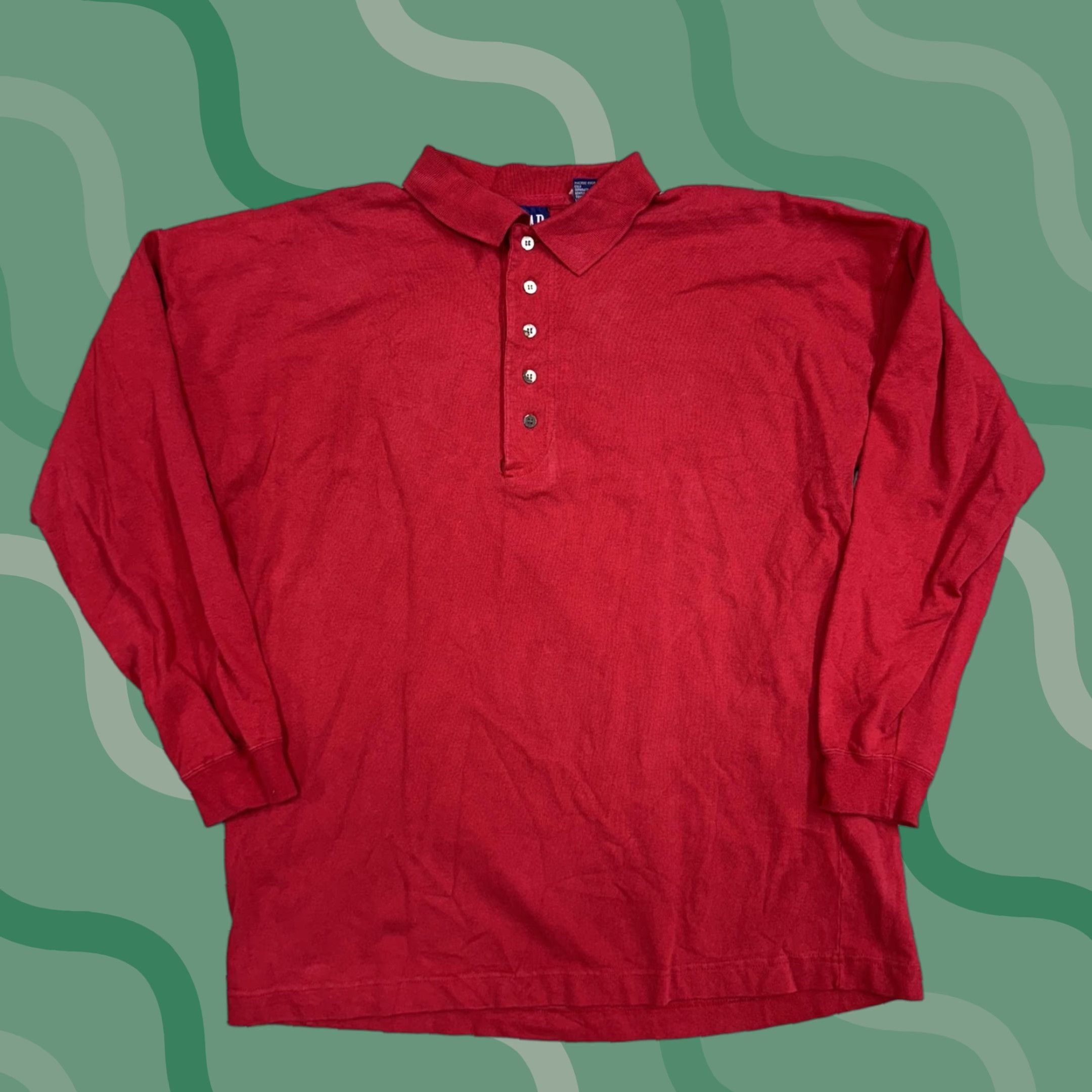 Gap Gap Polo Shirt Mens Small Red Long Sleeve 100% Cotton Knit Solid Casual S Mens Red Polo Shirt Size US S / EU 44-46 / 1 - 1 Thumbnail