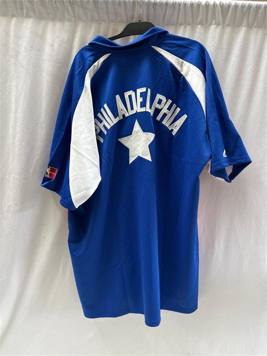 Majestic Majestic Phila. 76er NBA Hardwood 1/4 zip Warm-up Jersey NWT Size US XXL / EU 58 / 5 - 2 Thumbnail