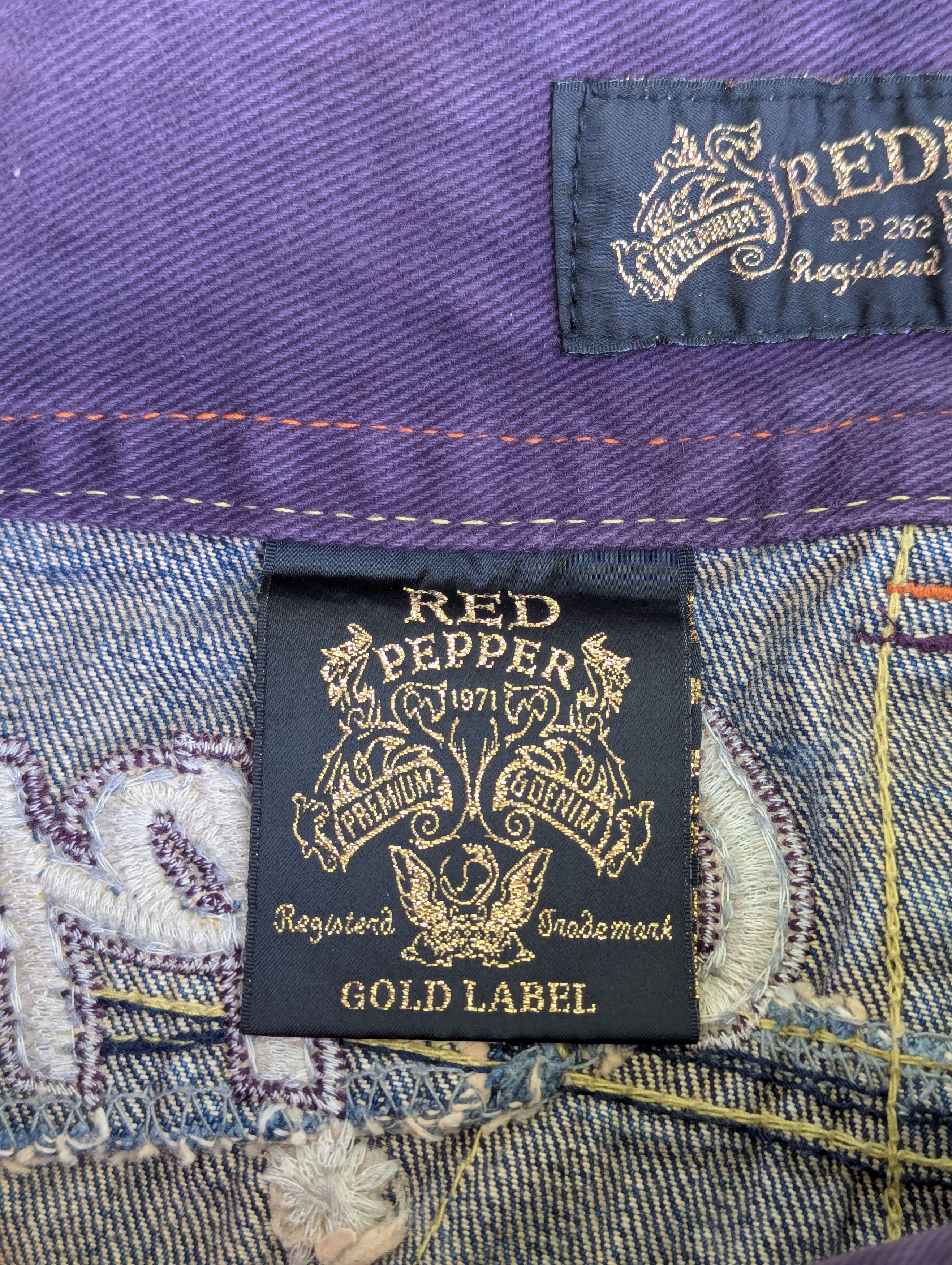 Hysteric Glamour RARE Red Pepper Jeans Angel Wings Embroidery Punk Design Size 33" - 6 Thumbnail