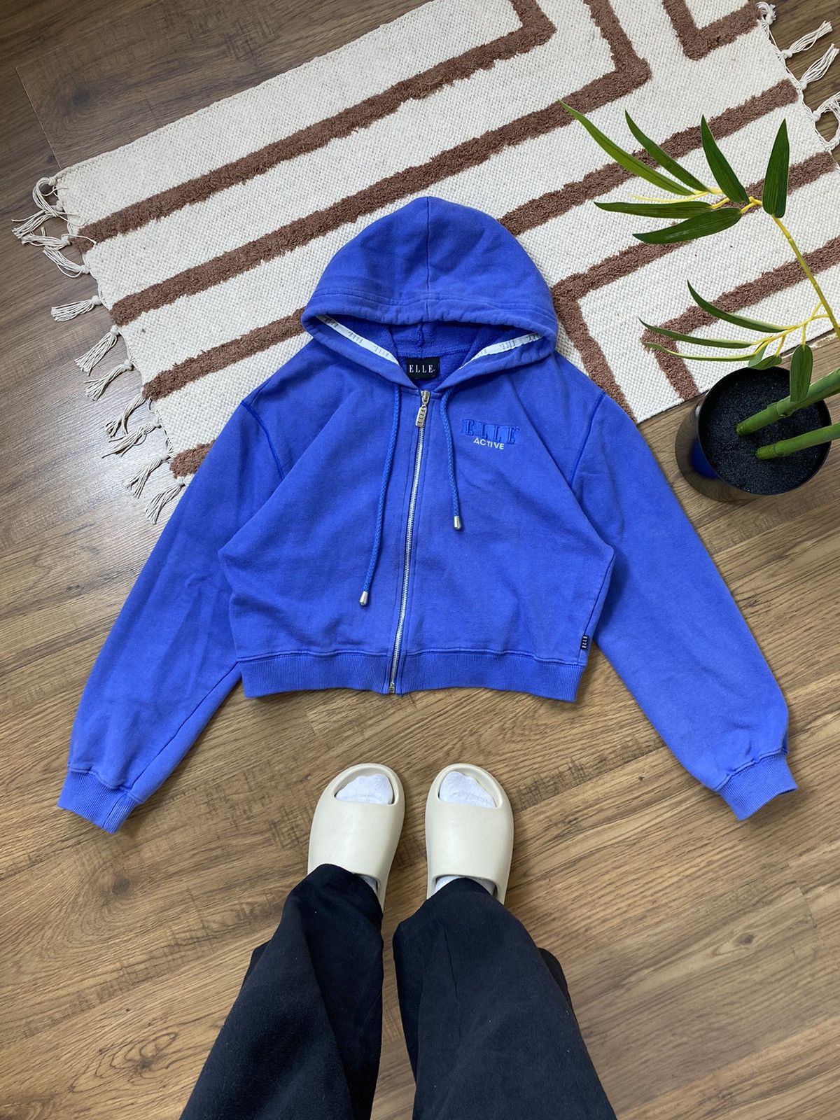 Vintage VINTAGE ELLE SPORT CROP ZIP HOODIE Size S / US 4 / IT 40 - 2 Thumbnail