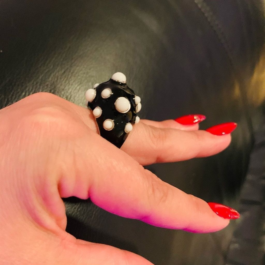 Other Sterling Silver BN black w white ring size 8 Size ONE SIZE - 7 Thumbnail