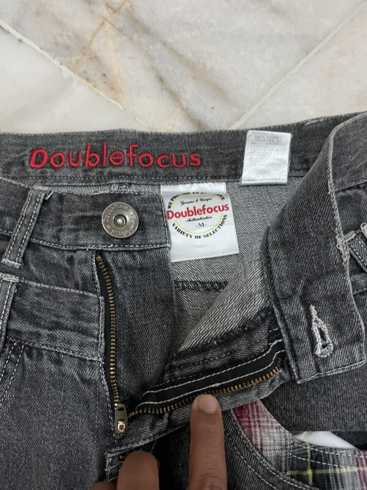 Japanese Brand Doublefocus Doublewaist Jeans Size US 31 - 7 Thumbnail