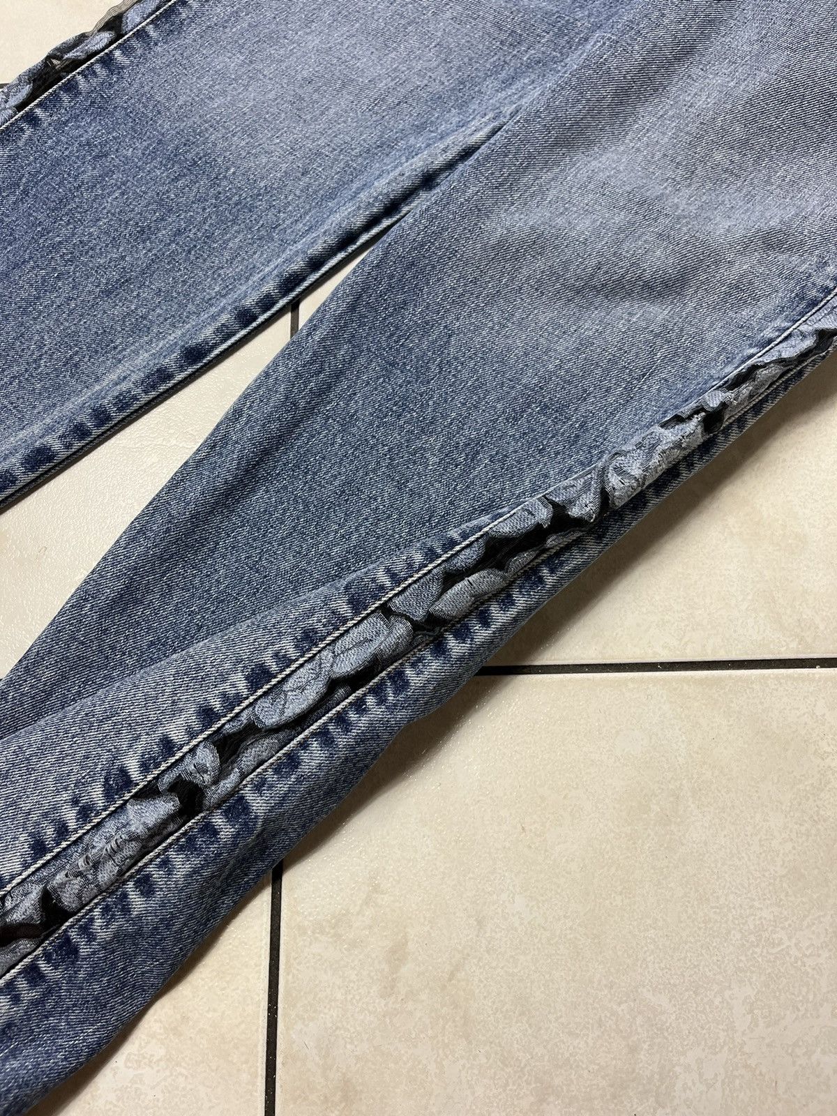 Designer × Diesel Diesel D-Pilut mesh stripe jeans pants washed distressed Size 28" / US 6 / IT 42 - 10 Thumbnail