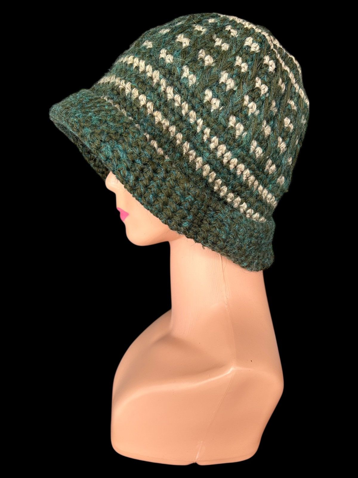 Crochet Knitted Handmade hairy Big Beanie Hats