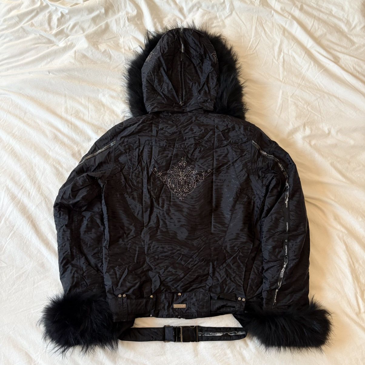 Other Icepeak Black Snow Coat Fur Hood & Fur Cuffs Bejewelled Size US XS / EU 42 / 0 - 2 Thumbnail