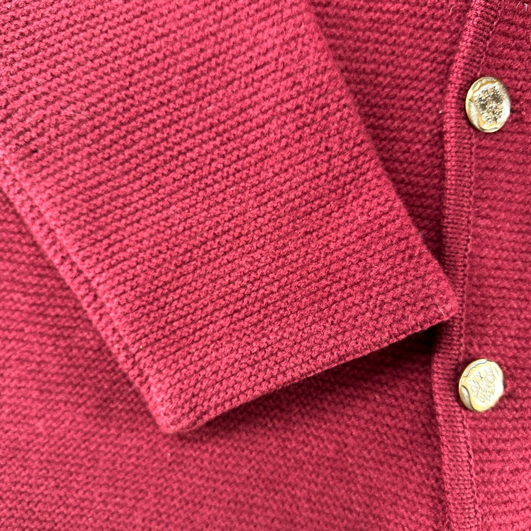 Obermeyer VINTAGE Obermeyer Sweater Cardigan Mens XL Red Solid Cotton 60s Knit Mock Neck Button Up Pocket Embroidered Logo Long Sleeve Winter Retro Size US XL / EU 56 / 4 - 4 Thumbnail