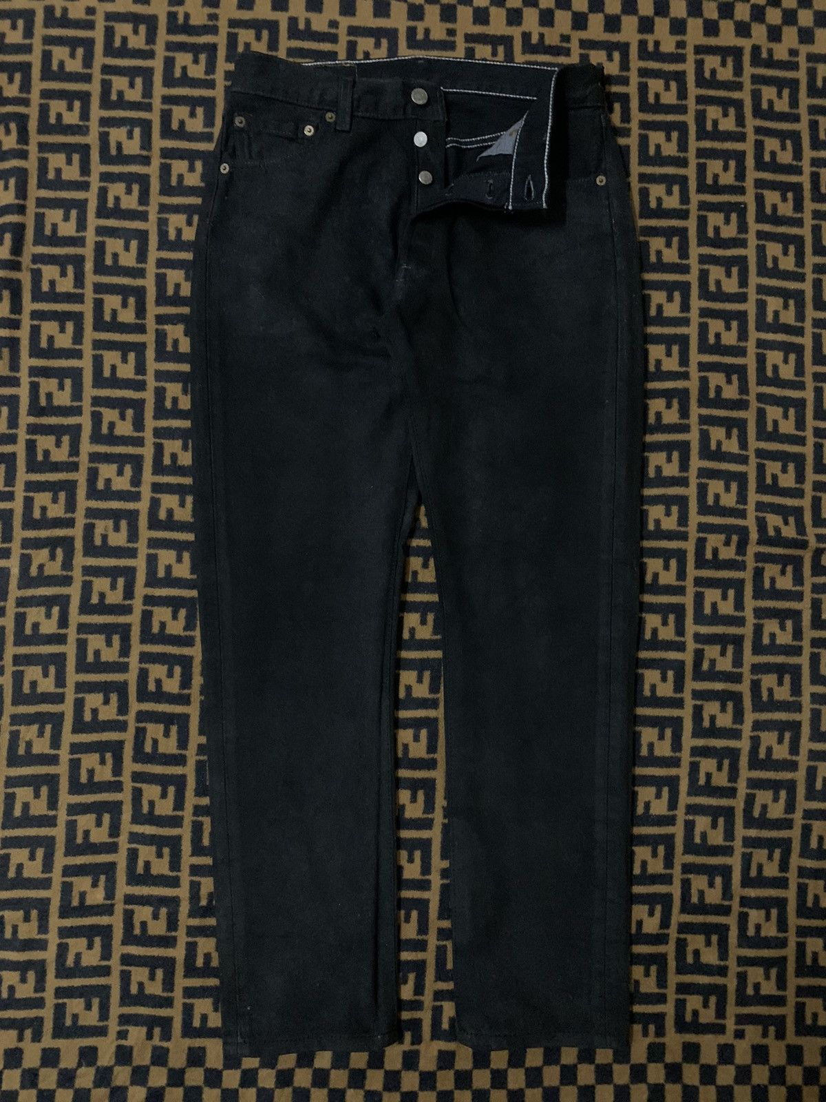 Levi's Vintage Clothing 💥Vintage Levi’s 501 Super Black Waxed Denim Size US 30 / EU 46 - 4 Thumbnail