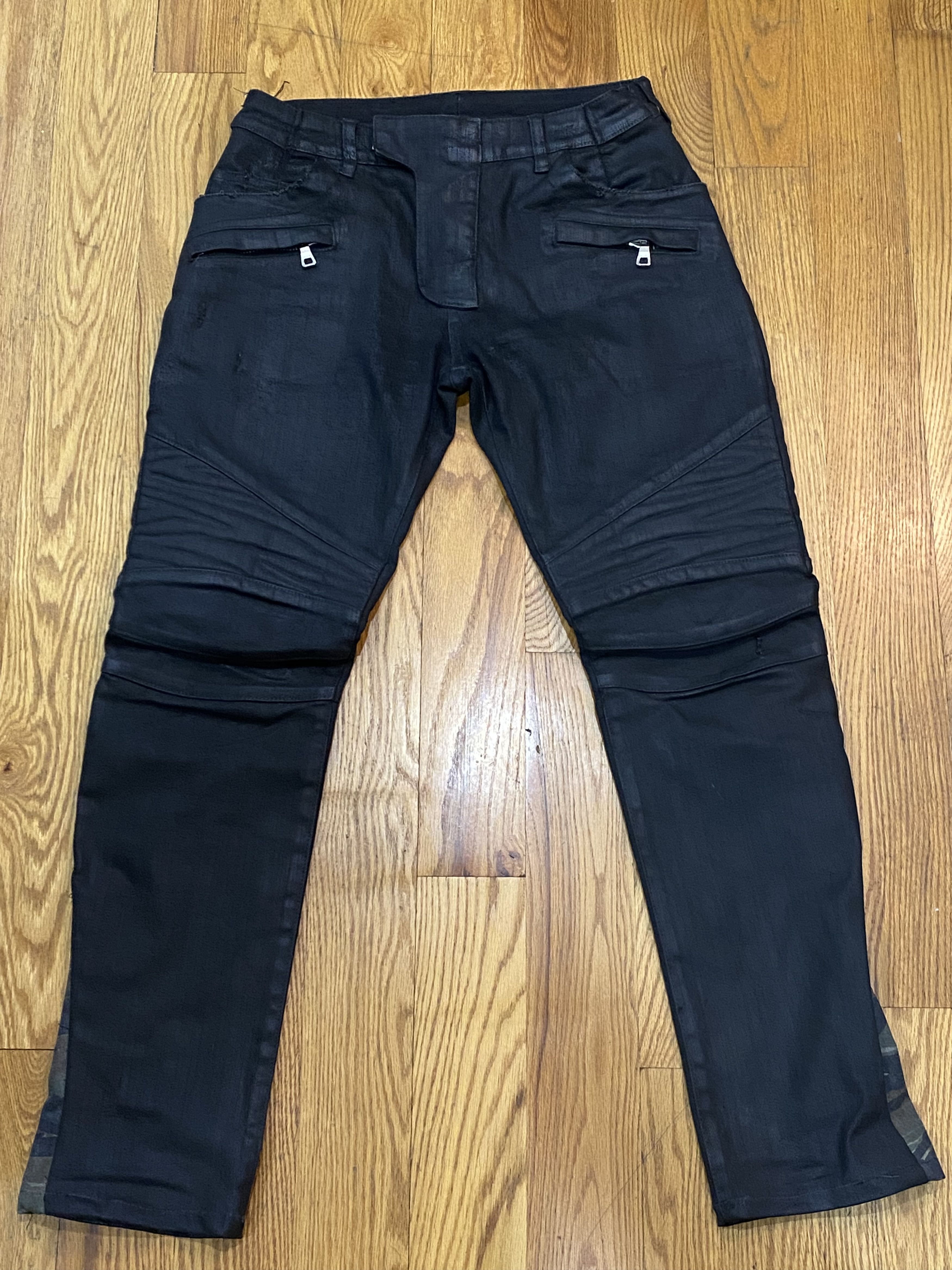 Balmain Balmain HEAVY WAXED Tiger Camo Padding/Ribbing Biker Jeans Size US 30 / EU 46 - 1 Thumbnail