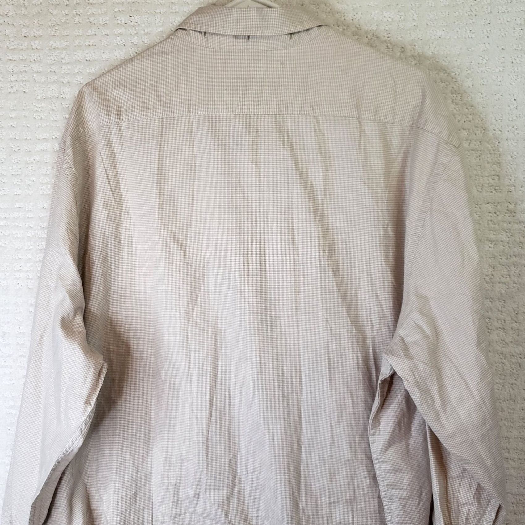 Banana Republic Banana Republic Shirt Men's XXL Beige Check Slim Fit Long Sleeve Button-Up Size US XXL / EU 58 / 5 - 5 Thumbnail
