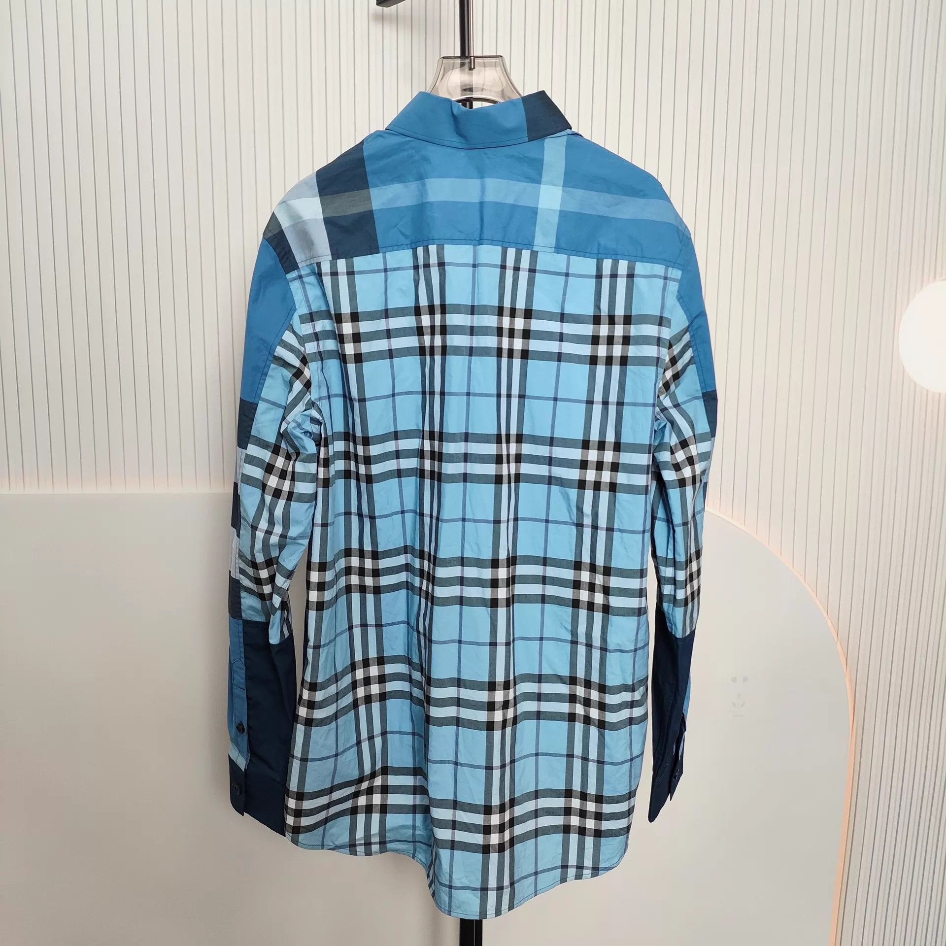 Burberry Burberry Men's Blue Check Collared Shirt 180 Size US S / EU 44-46 / 1 - 4 Thumbnail