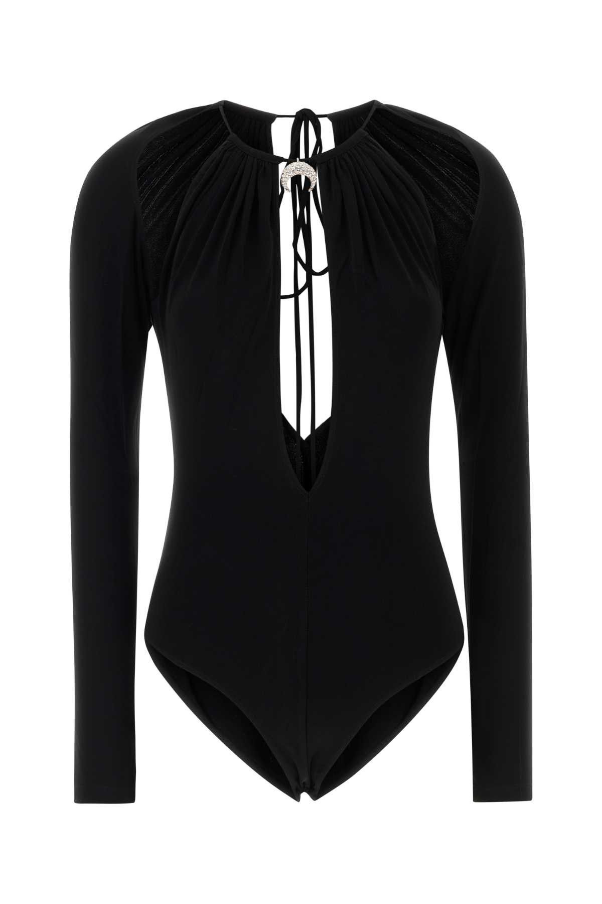 Marine Serre Black Stretch Viscose Bodysuit Size XS / US 0-2 / IT 36-38 - 1 Thumbnail