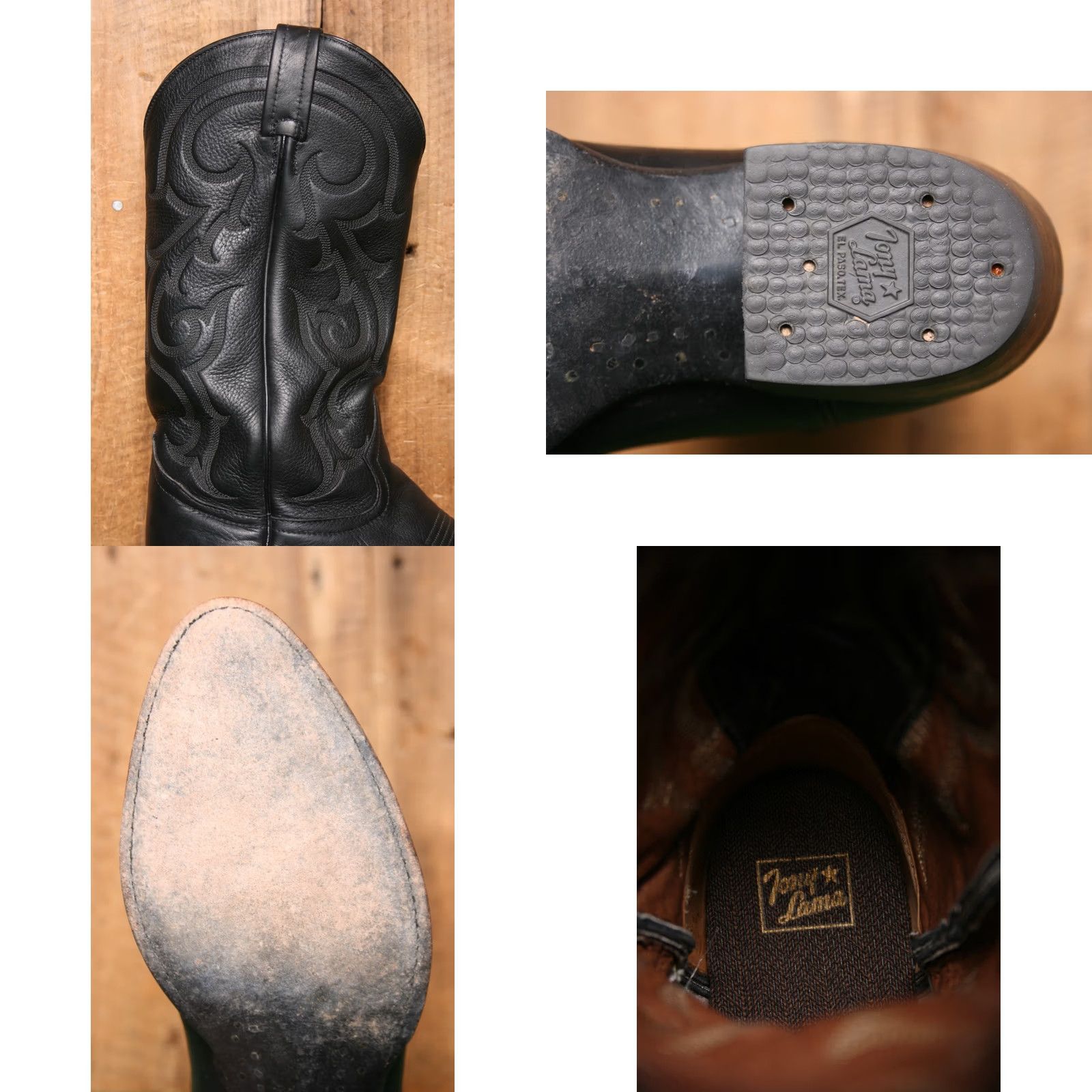 Tony Lama TONY LAMA Western Cowboy Boots EE Black Leather Men's Sz. 7.5 CZ820 Boots Size US 8 / EU 41 - 8 Thumbnail