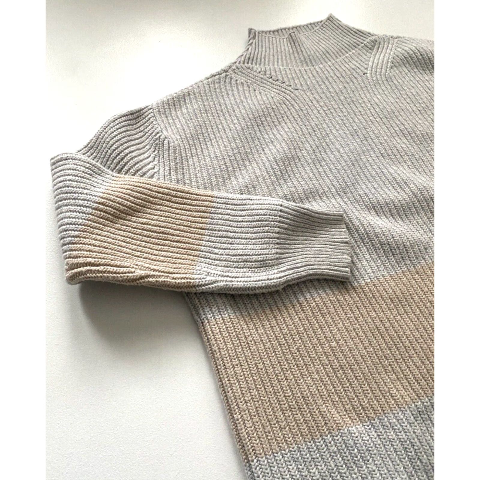 Vintage VINTAGE Tuckernuck Heather Broadway Striped Turtleneck Sweater Knit Wool Blend Sz L Size L / US 10 / IT 46 - 7 Thumbnail