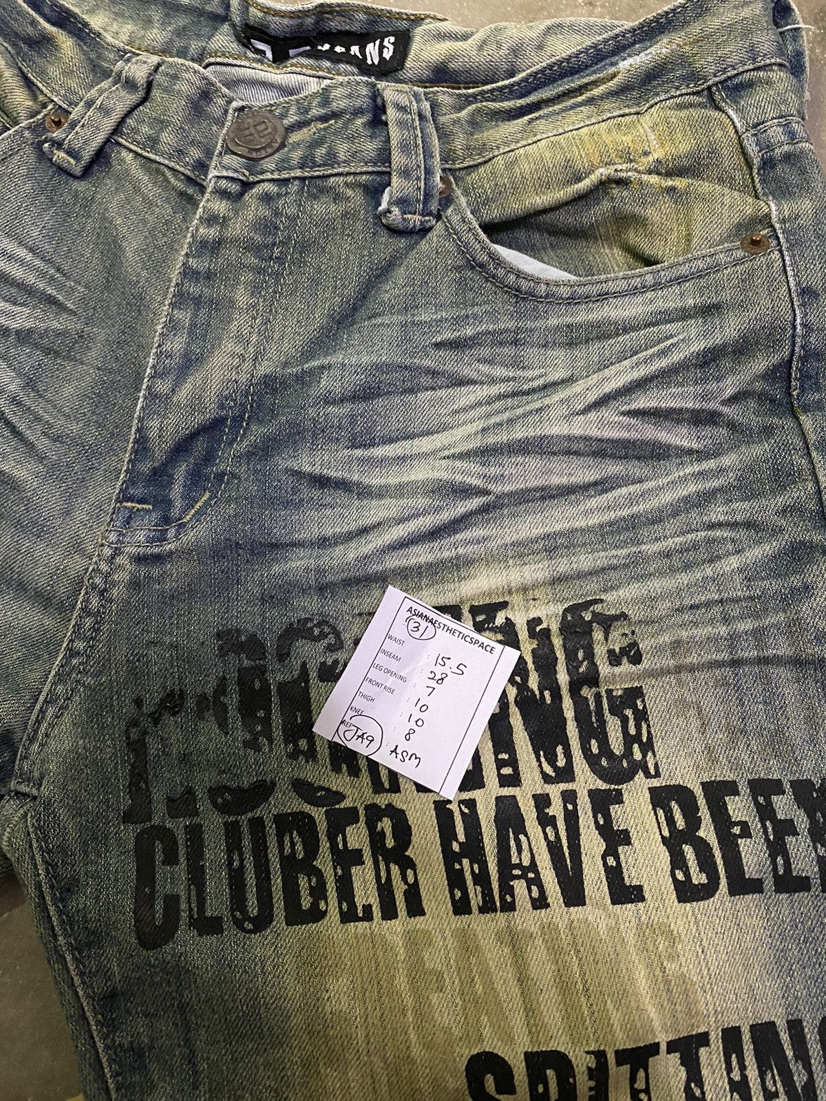 If Six Was Nine × Le Grande Bleu (L.G.B.) Asm Jean Japan Art Of Whisker Wax Honeycomb Patchwork Size US 31 - 24 Thumbnail