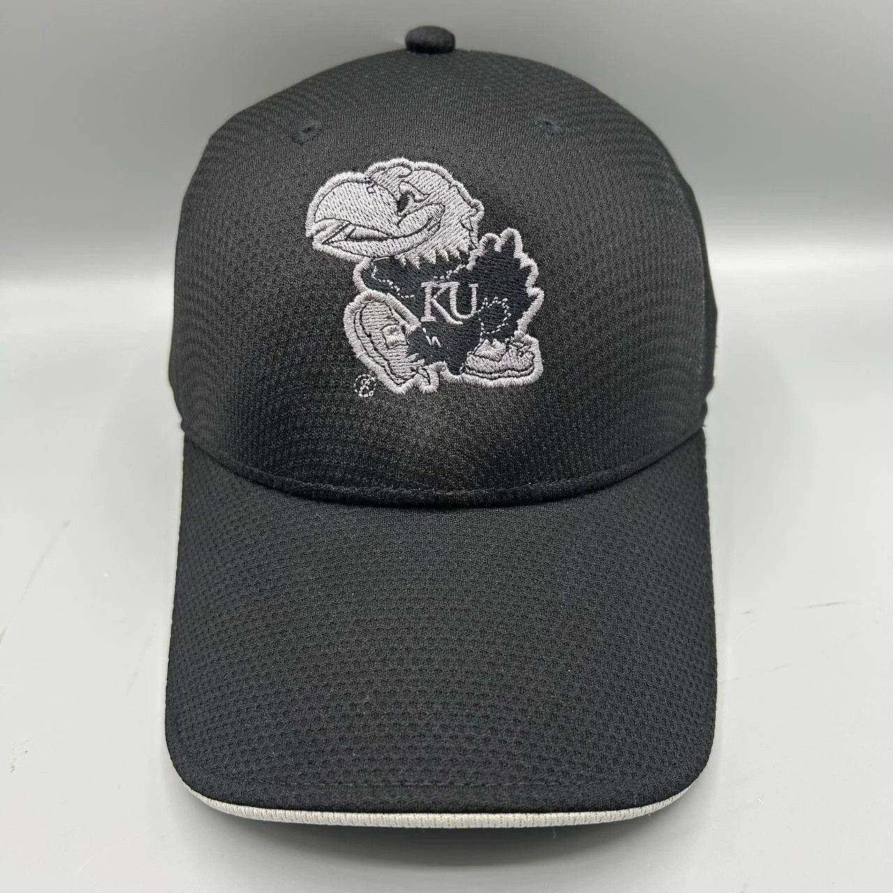 The Game Kansas Jayhawks NCAA Hat Men S-M Black Gray Stretch Fitted Size ONE SIZE - 1 Thumbnail