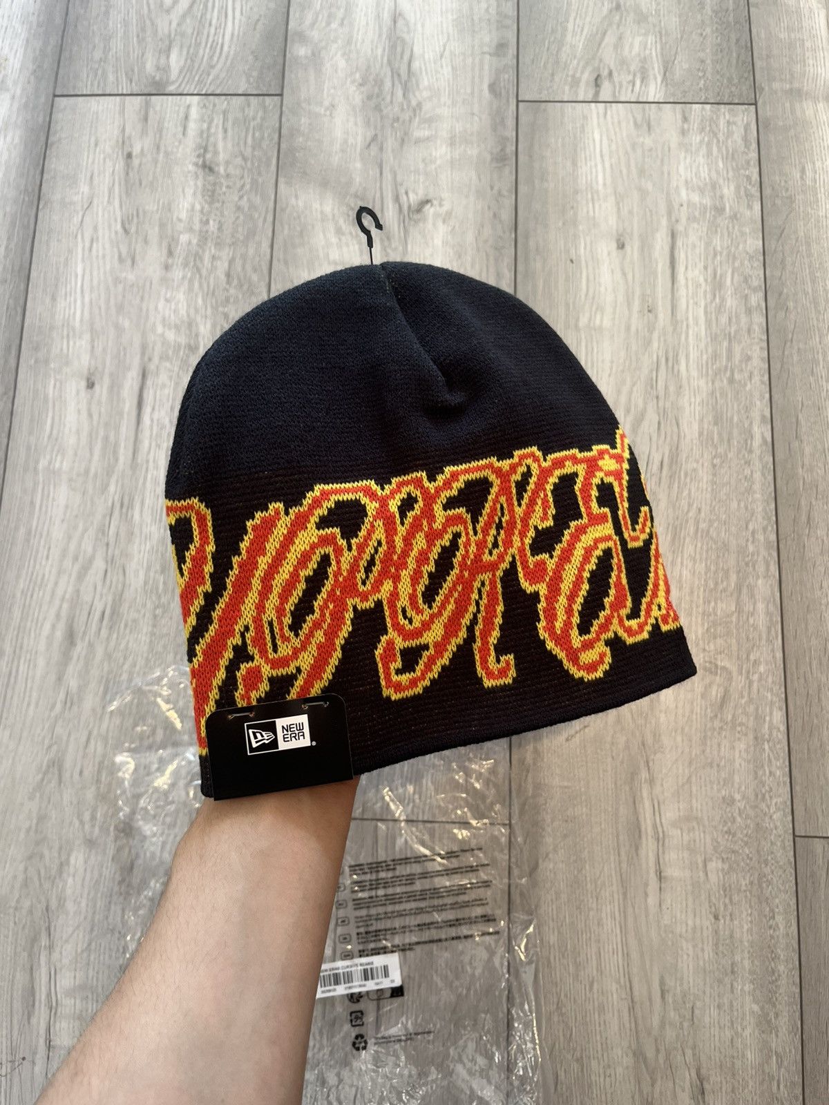 New Era × Supreme Supreme New Era Accent Beanie Navy | Grailed