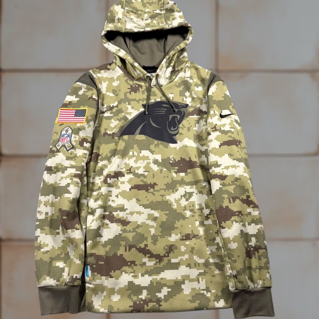 Nike Nike Carolina Panthers NFL Salute to Service Digital Camo On Field Hoodie M Mens Camouflage Football Urban Athleisure Size US M / EU 48-50 / 2 - 1 Thumbnail