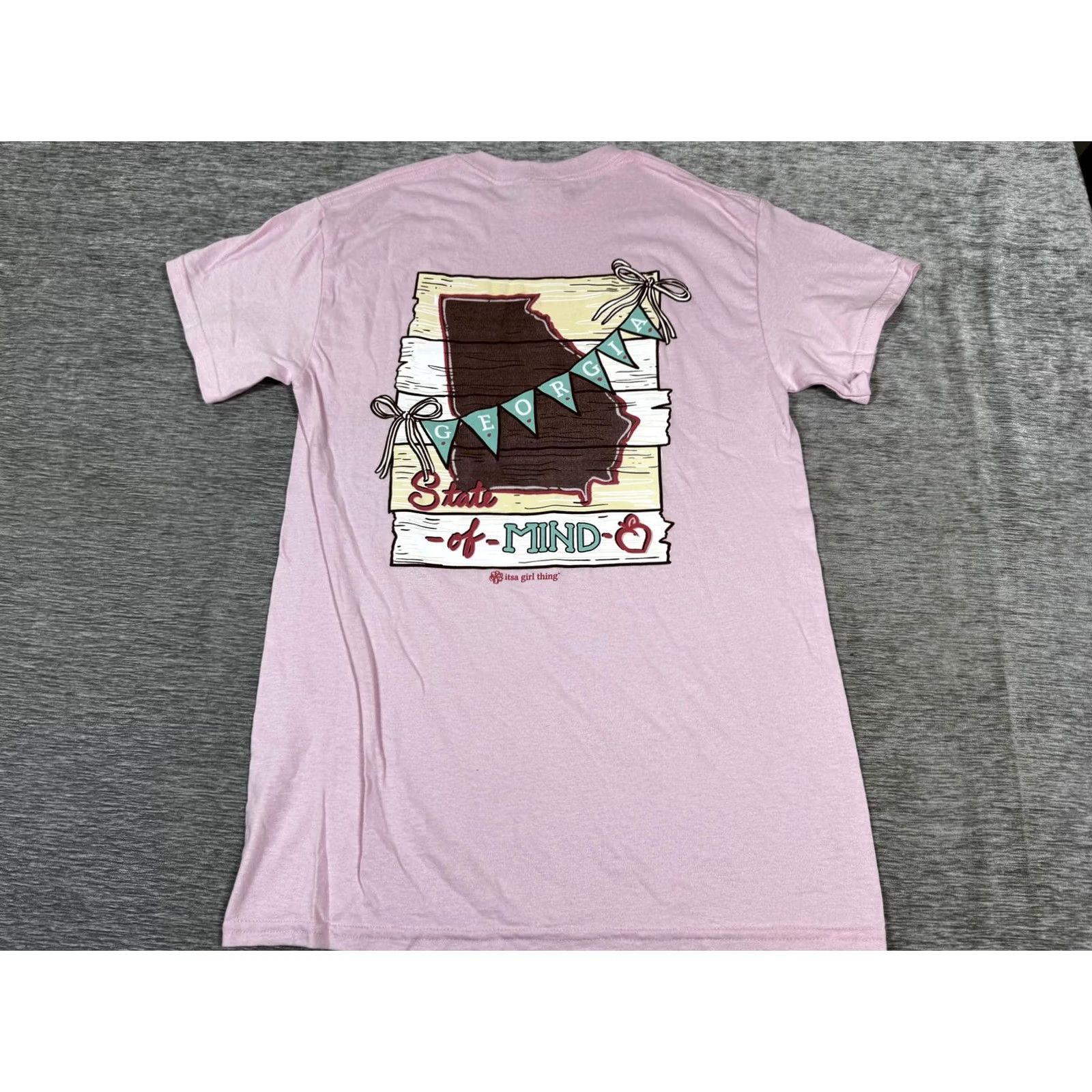 Vintage Itza Girl Thing Shirt Womens Small Pink Georgia State Of Mind Graphic T-Shirt Size S / US 4 / IT 40 - 2 Thumbnail