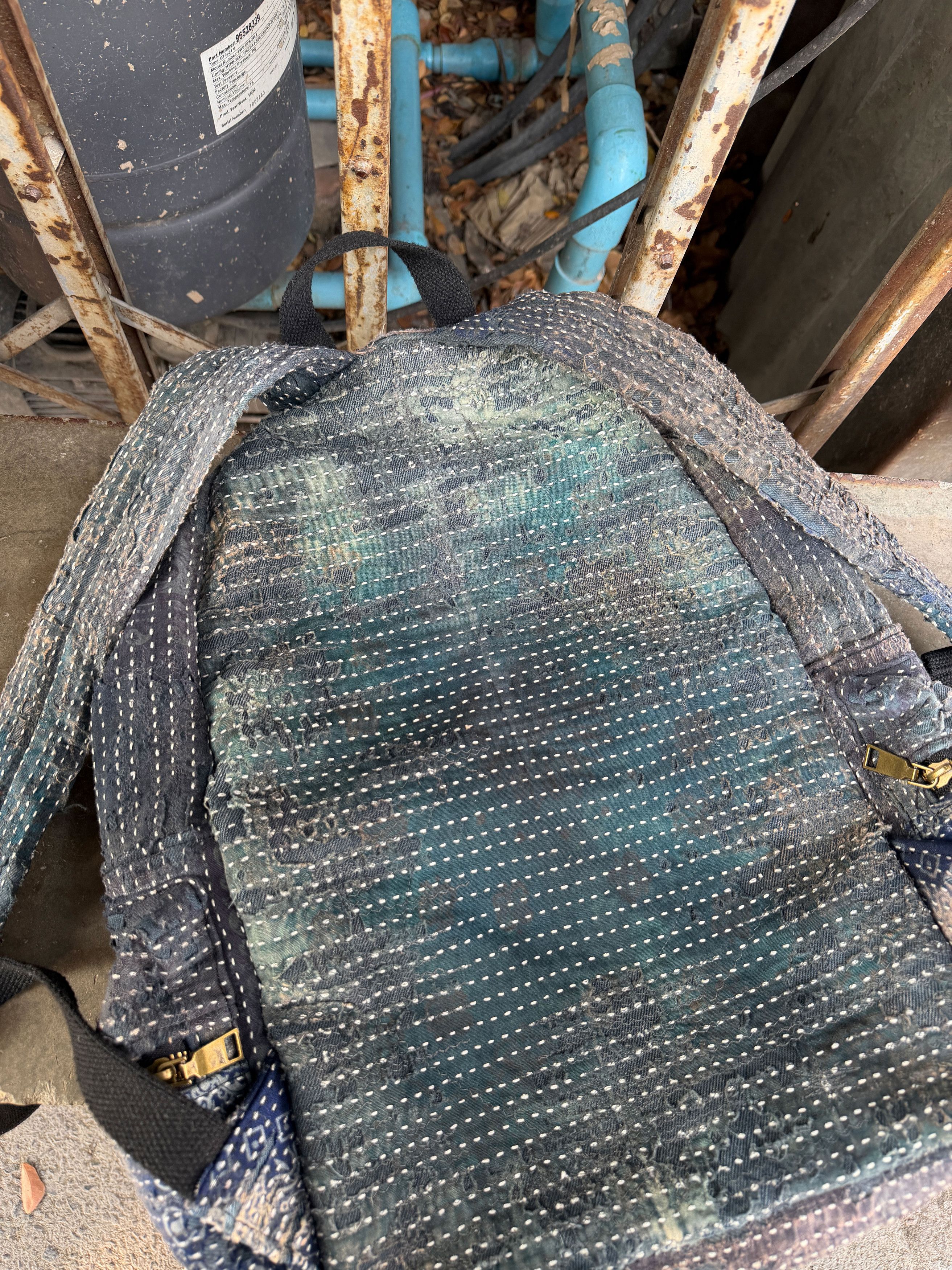 Japanese Brand BORO SASHIKO Studded Spider Web Backpack 🕷️🕸️ Size ONE SIZE - 17 Thumbnail