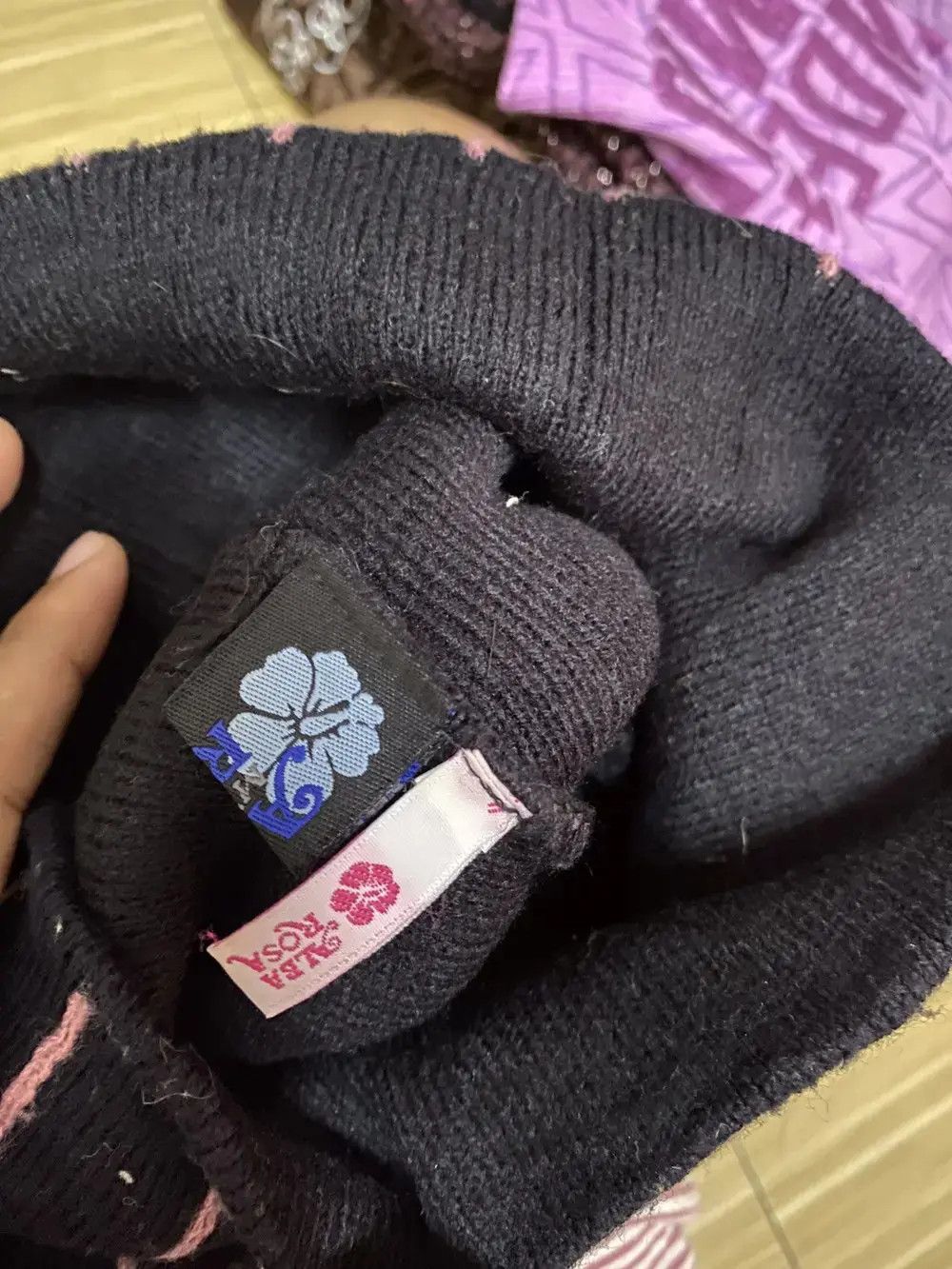 ALBA Vintage Alba Spell out Striped Beanie Hat Size ONE SIZE - 6 Thumbnail