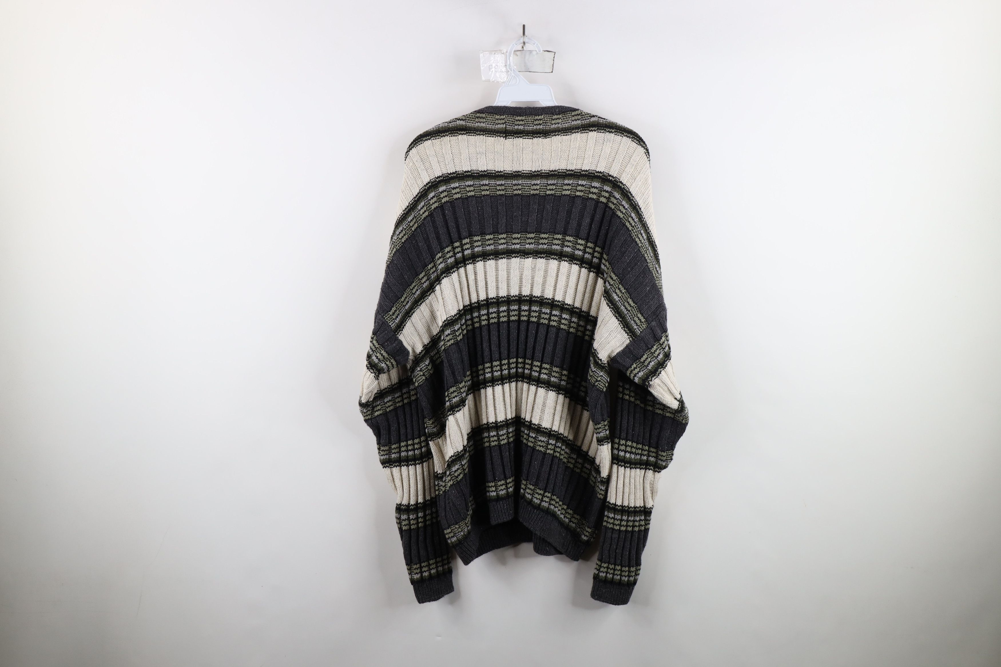 Vintage Vintage 90s Streetwear Chunky Ribbed Knit Henley Sweater Size US XL / EU 56 / 4 - 7 Thumbnail