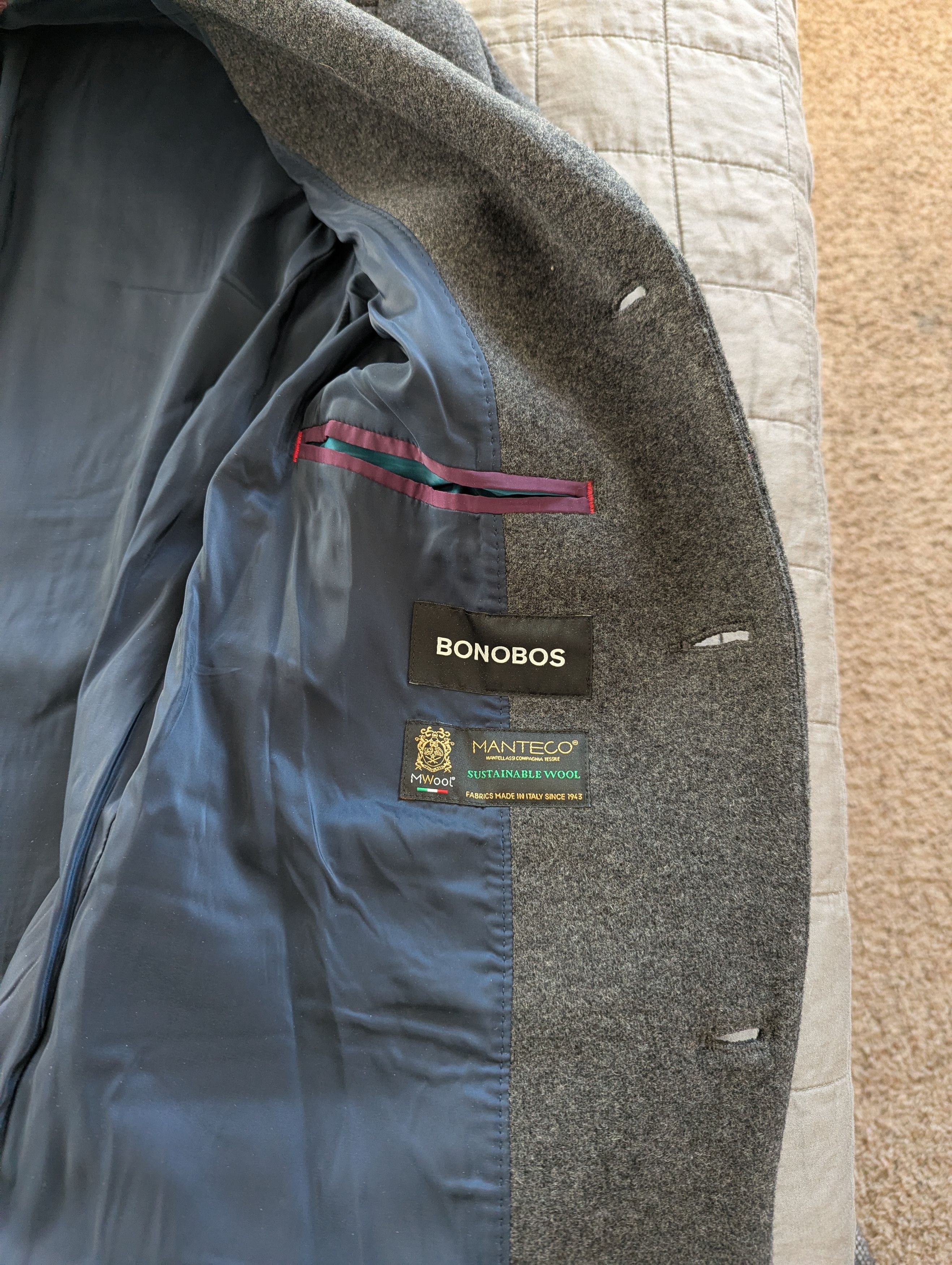 Bonobos Bonobos Italian Topcoat - Charcoal - 38R Slim - Like New Size US S / EU 44-46 / 1 - 2 Thumbnail