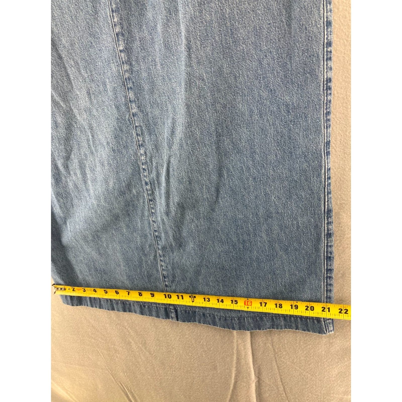 Lee VINTAGE Lee Denim Skirt Womens High Rise Midi A-Line 30x33 Blue 80s 90s Casual Shirt/Skirt? Size 30" / US 8 / IT 44 - 3 Thumbnail
