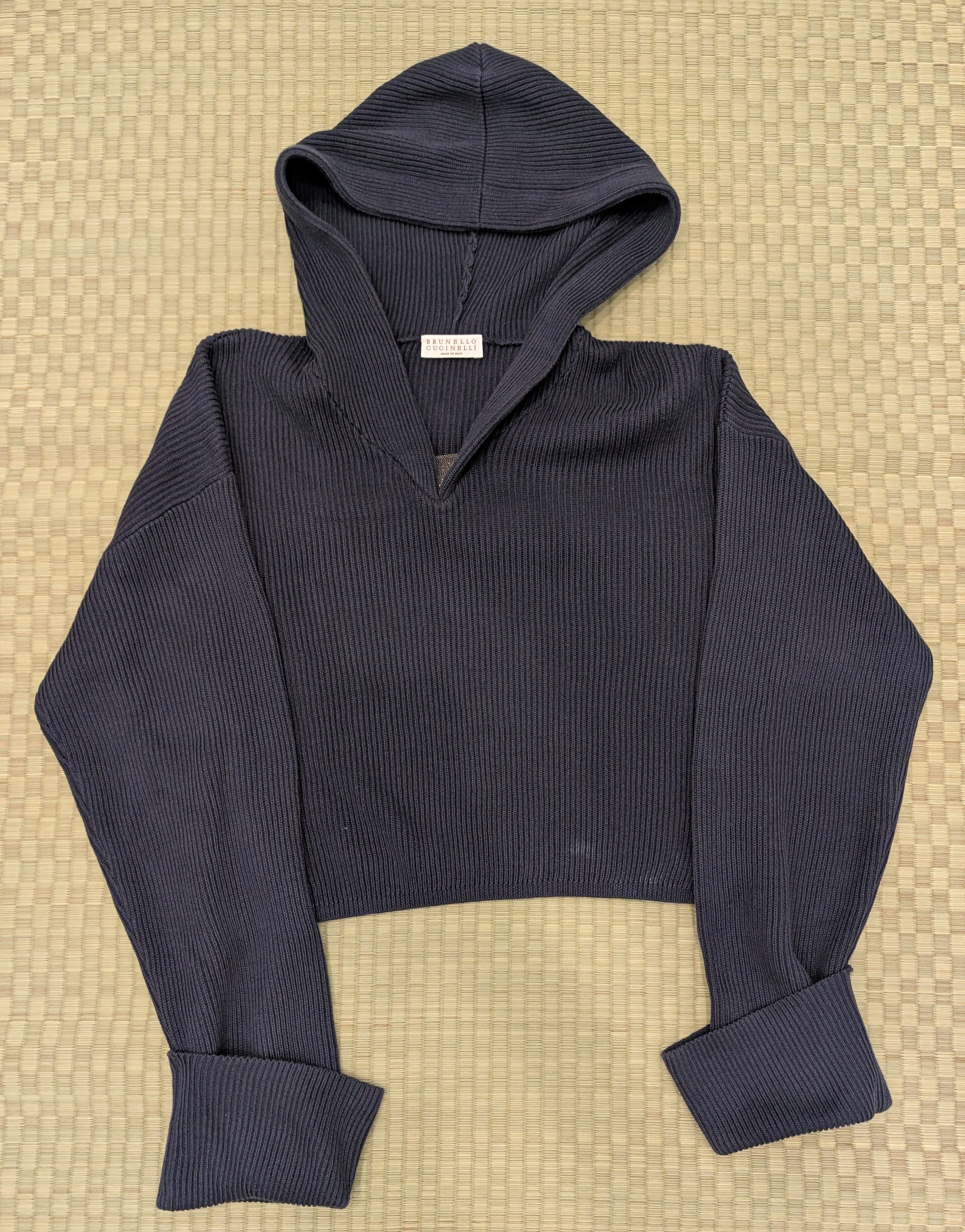 Brunello Cucinelli Brunello Cucinelli Cotton Ribbed Crop Hoodie Made in Italy Size XS / US 0-2 / IT 36-38 - 1 Thumbnail