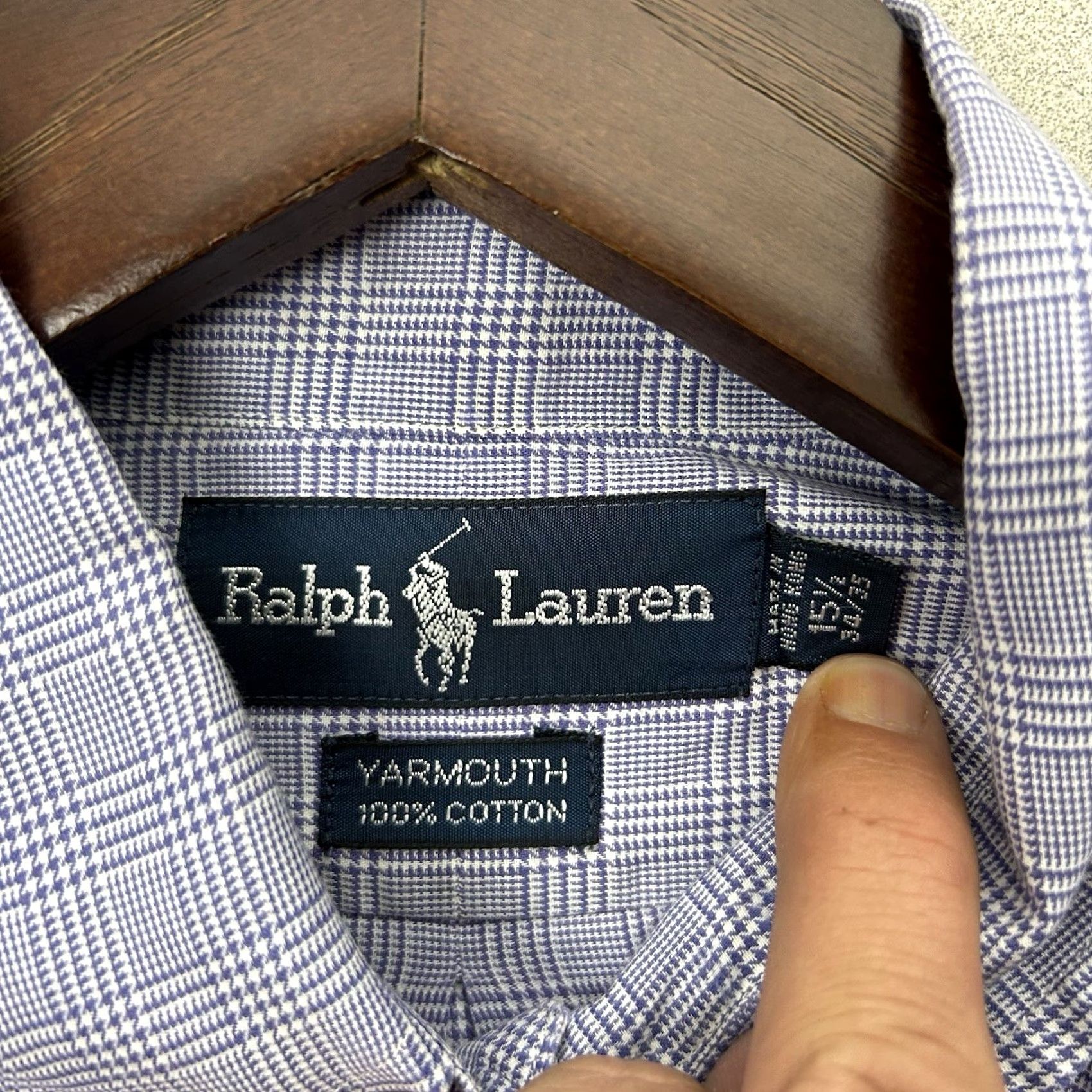 Ralph Lauren VINTAGE Ralph Lauren Yarmouth Long Sleeve Men Shirt Large 15 1/2 34/35 Purple Glen Check Size US L / EU 52-54 / 3 - 3 Thumbnail
