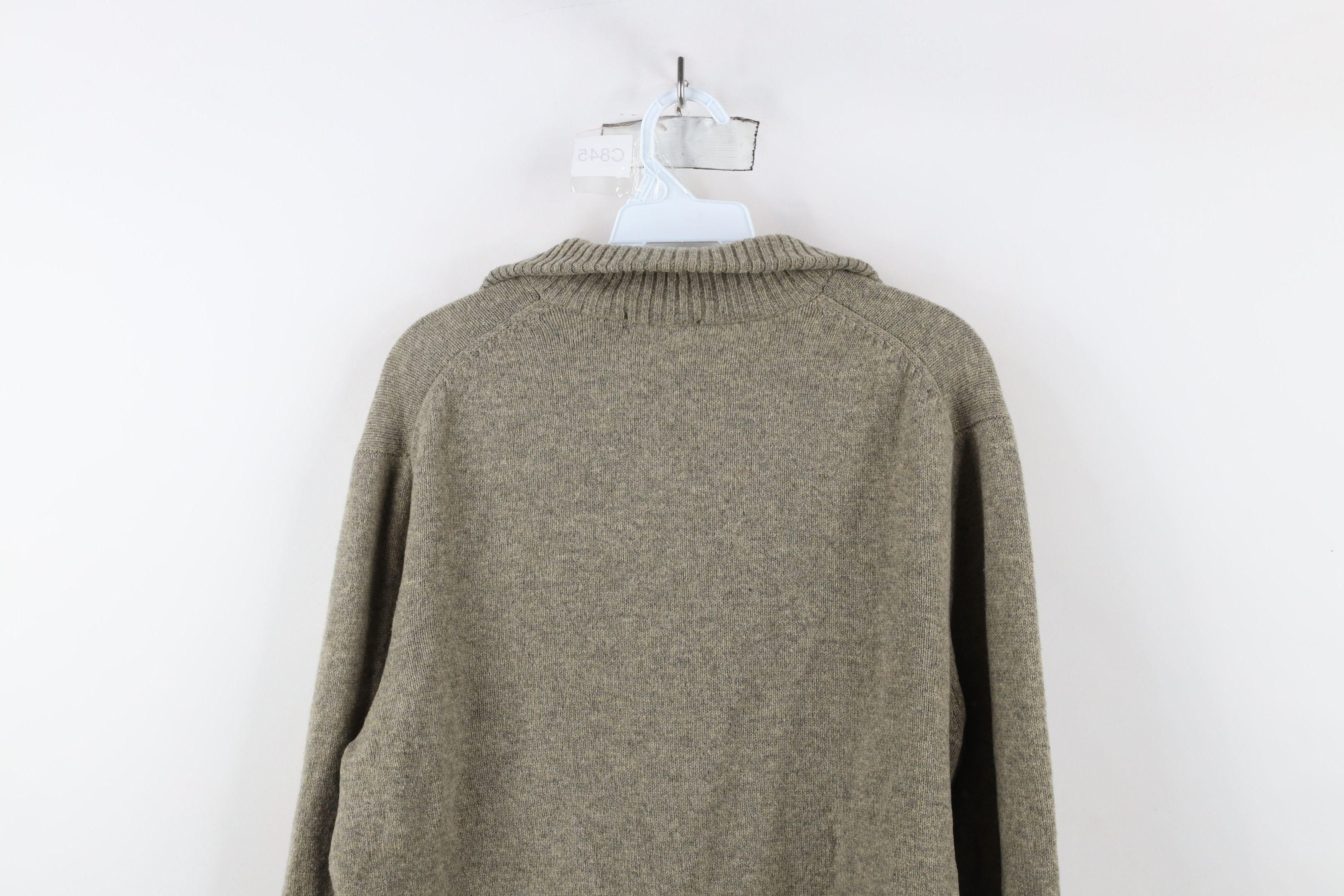 J.Crew × Vintage Vintage 90s J Crew Lambswool Knit Half Zip Sweater Beige Size US M / EU 48-50 / 2 - 8 Thumbnail