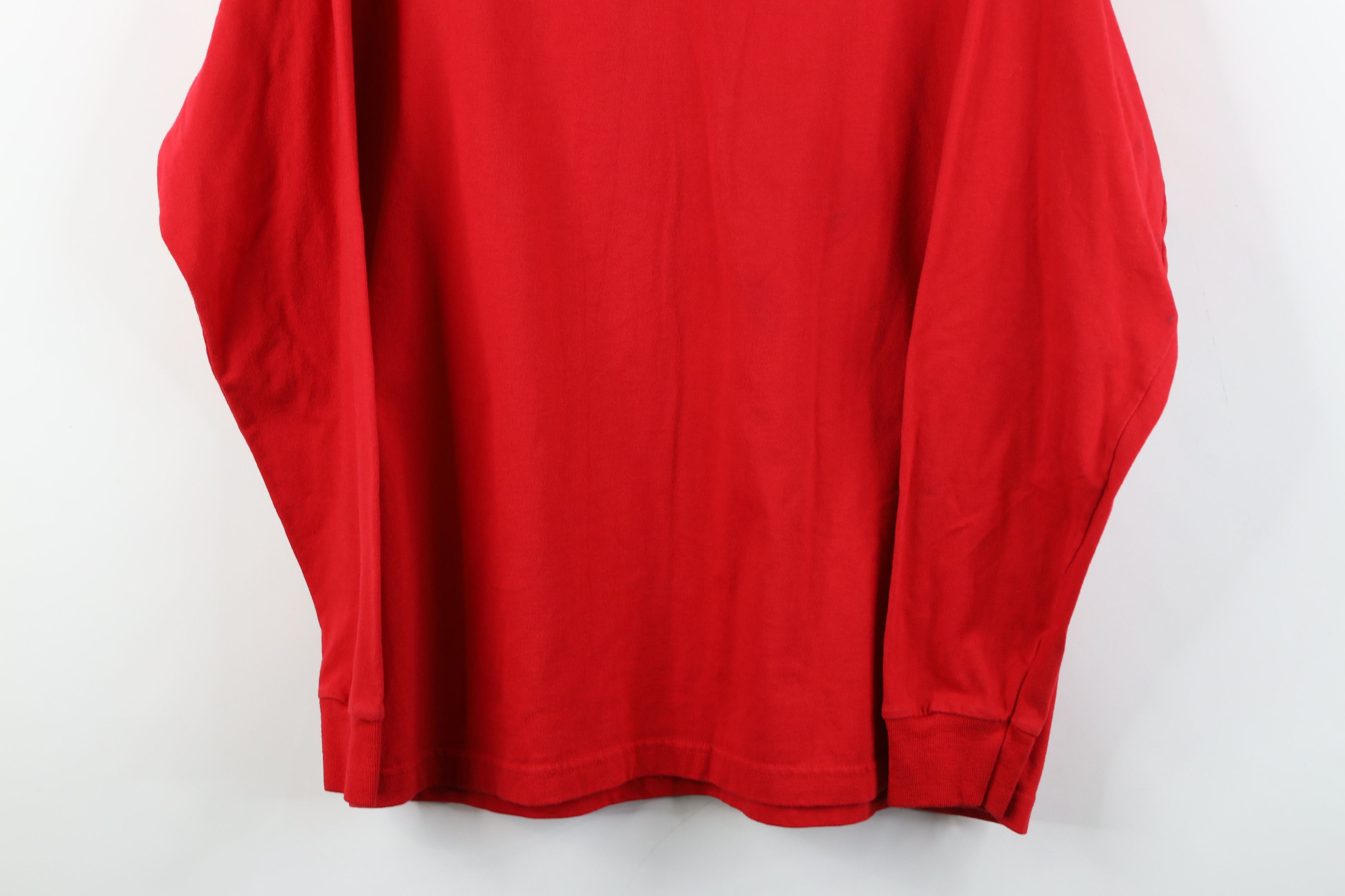 Vintage Vintage 90s Streetwear Mock Neck Long Sleeve T-Shirt Red USA Size US XL / EU 56 / 4 - 3 Thumbnail