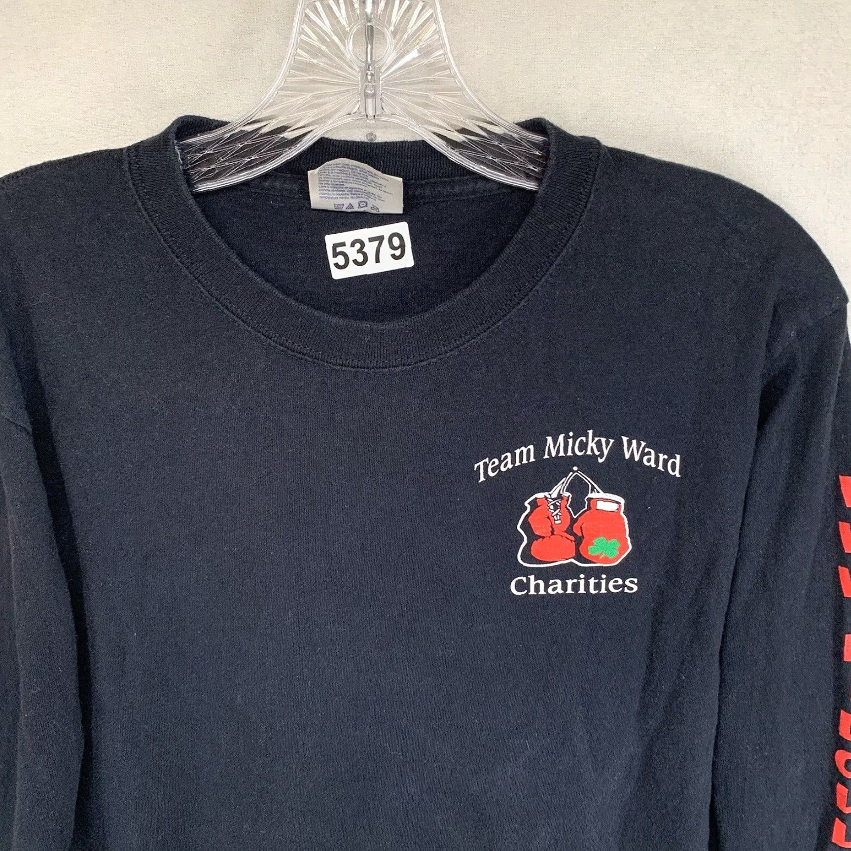 Port & Company VINTAGE Port & Company Mickey Ward Boxing Graphic T-Shirt Long Sleeve Adult Small Black Double-Sided Mens Size US S / EU 44-46 / 1 - 7 Thumbnail
