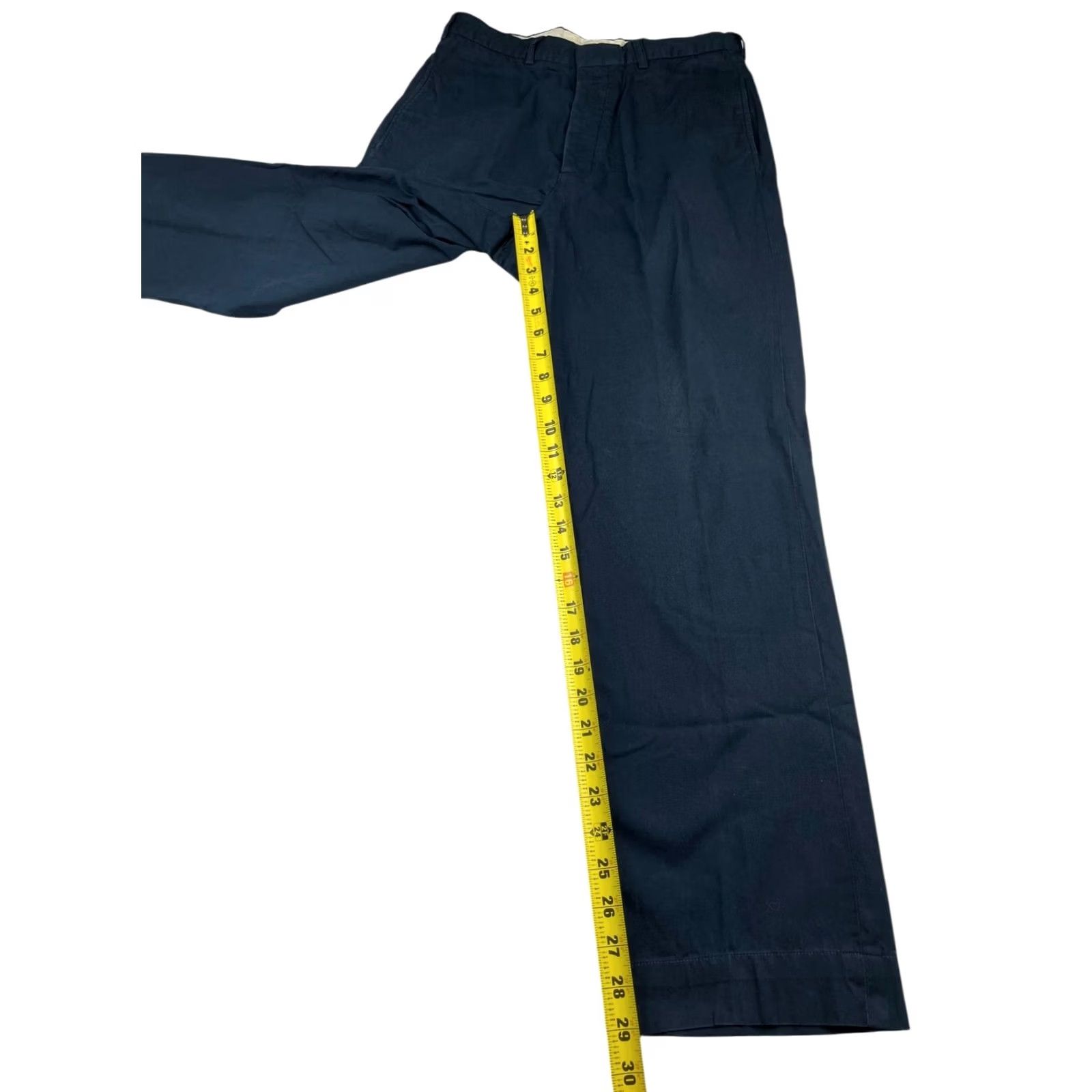 Hackett Hackett London Men's Chino Pants Navy Blue 100% Cotton Button-Fly Straight Front 32x30 Regular Size 32 Mens Size US 32 / EU 48 - 7 Thumbnail