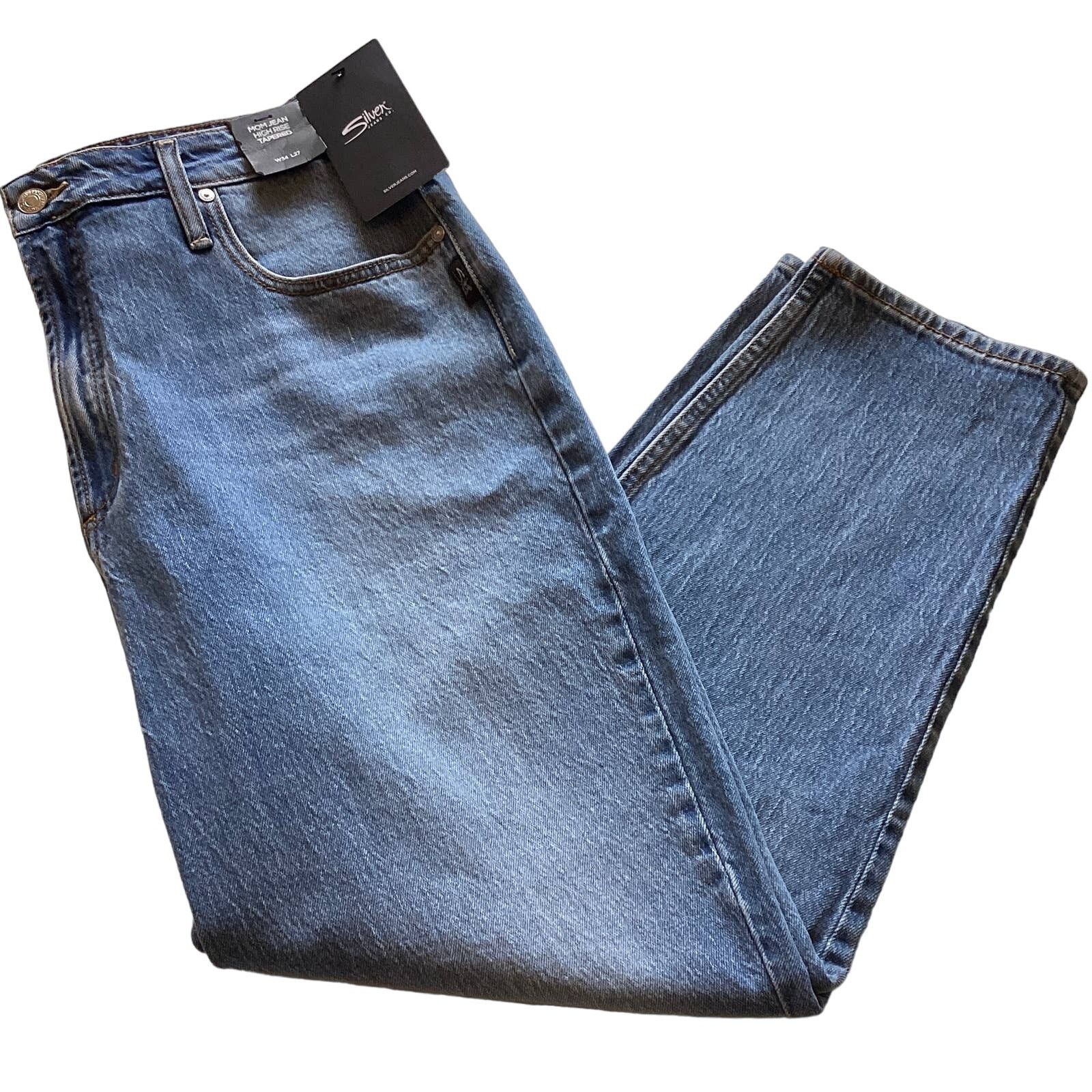 Silver Jeans Co. Silver Jeans Womens Mom HighRise Tapered Blue Jeans 34x27 XL Size 40" / US 18 - 1 Thumbnail