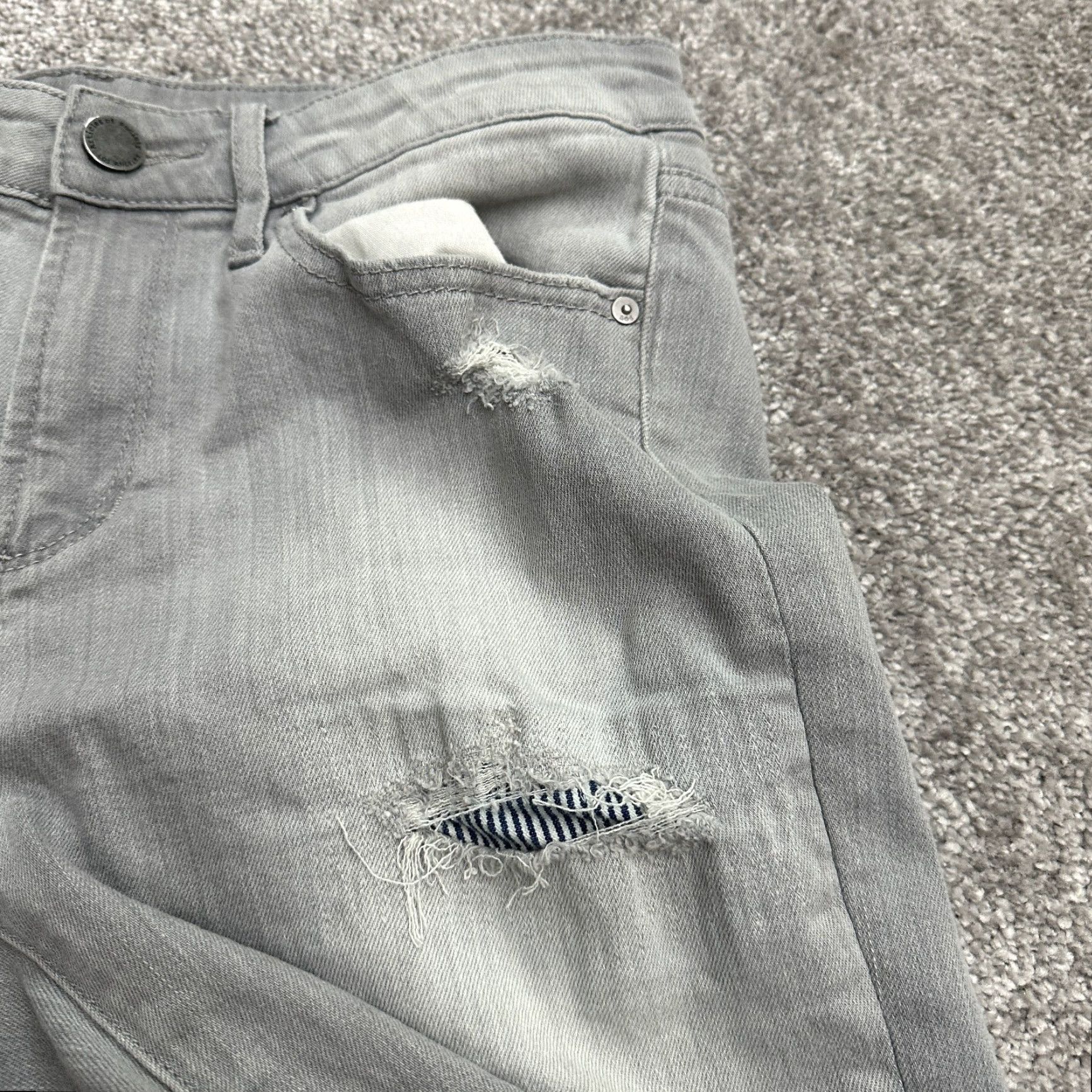 Vintage Articles of Society Skinny Jeans Womens 27 Gray Mid Rise Distressed Regular Fit Size 27" / US 4 / IT 40 - 5 Thumbnail