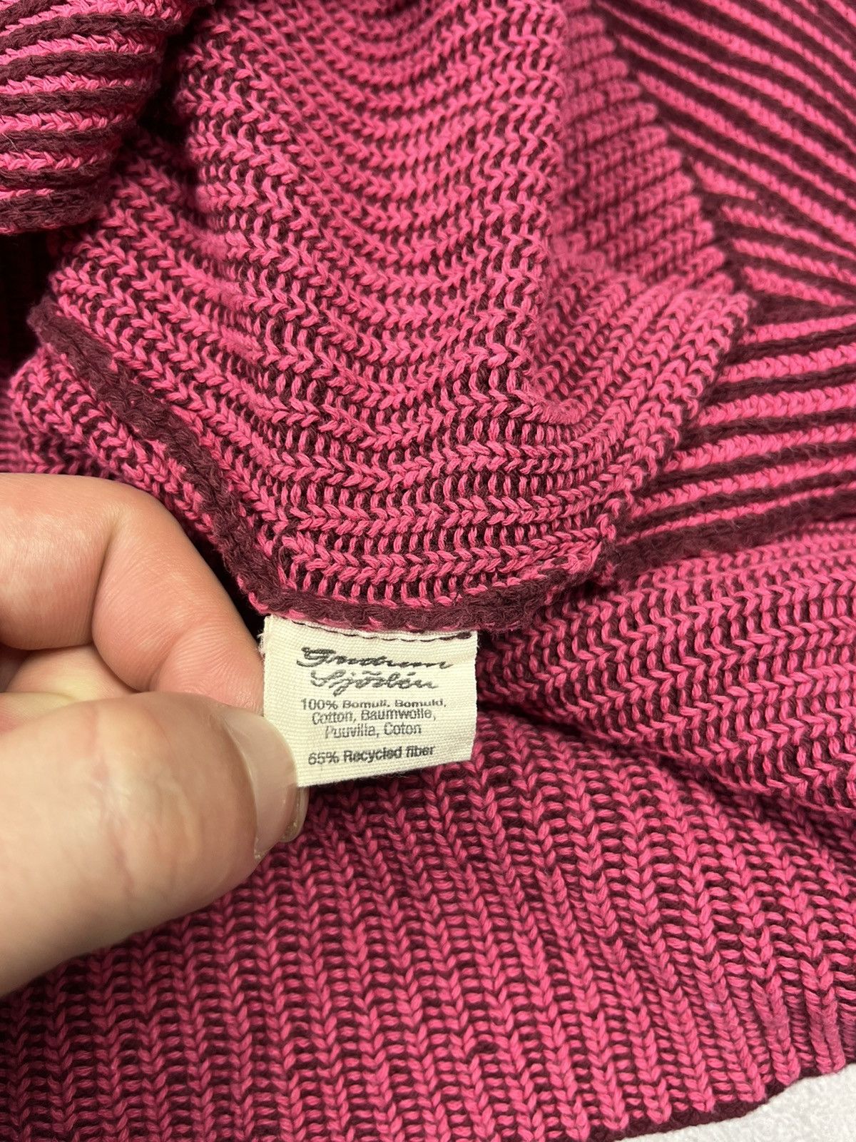 Japanese Brand Gudrun Sjödén Avant Garde Cardigan Sweater Pink Ribbed Size XL / US 12-14 / IT 48-50 - 6 Thumbnail