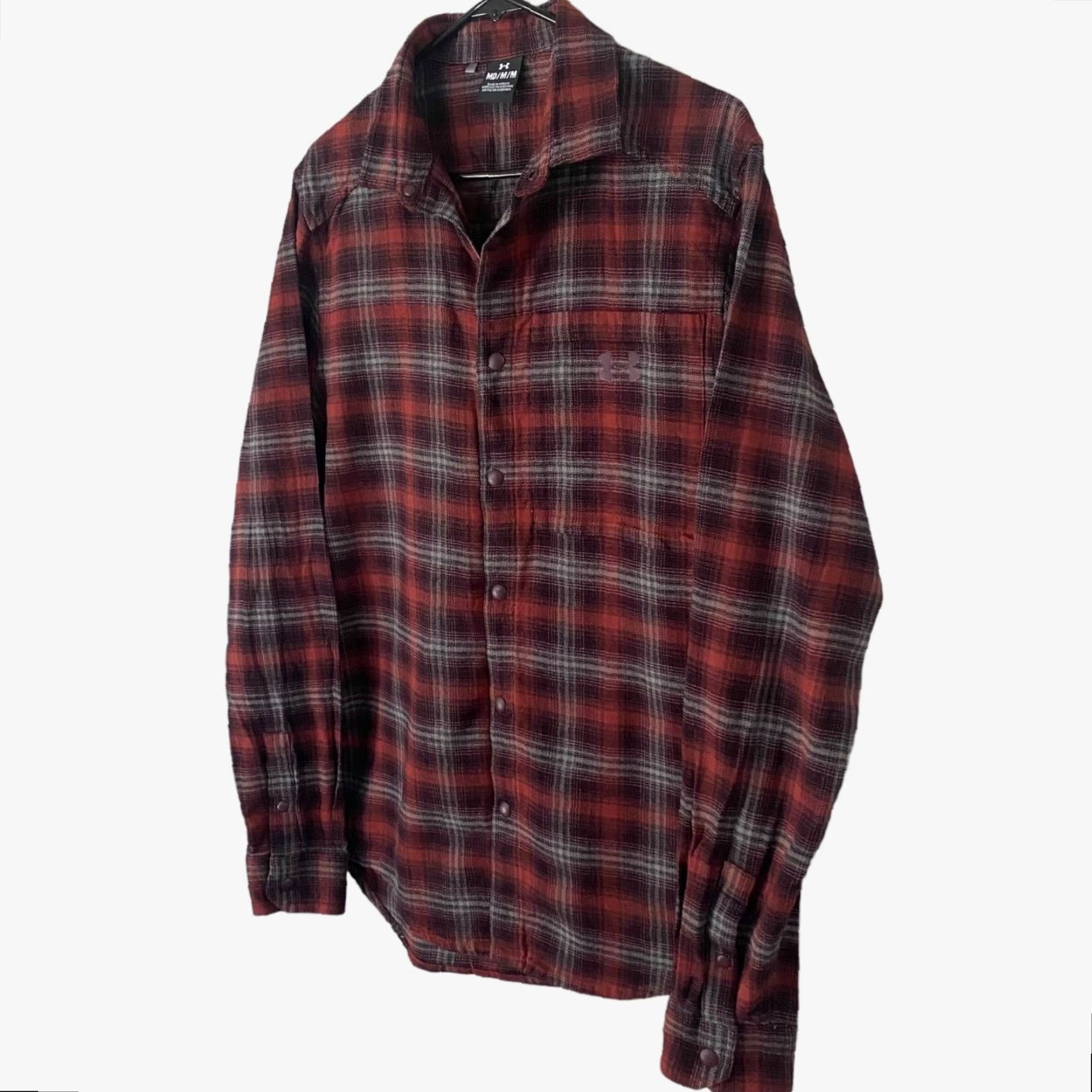 Under Armour Under Armour Tradesman Flex Flannel Shirt Mens Medium Red Plaid Snap Button-Up Shirt with Pockets Size US M / EU 48-50 / 2 - 2 Thumbnail