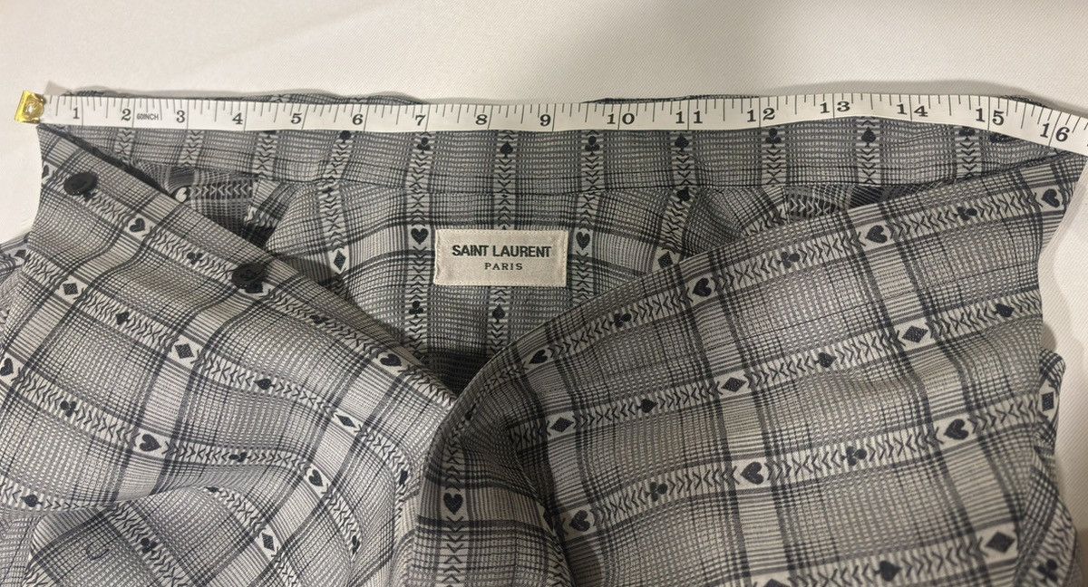 Saint Laurent Paris RARE NWOT Saint Laurent SS18 Casino Spade Plaid LG Shirt Size US L / EU 52-54 / 3 - 8 Thumbnail