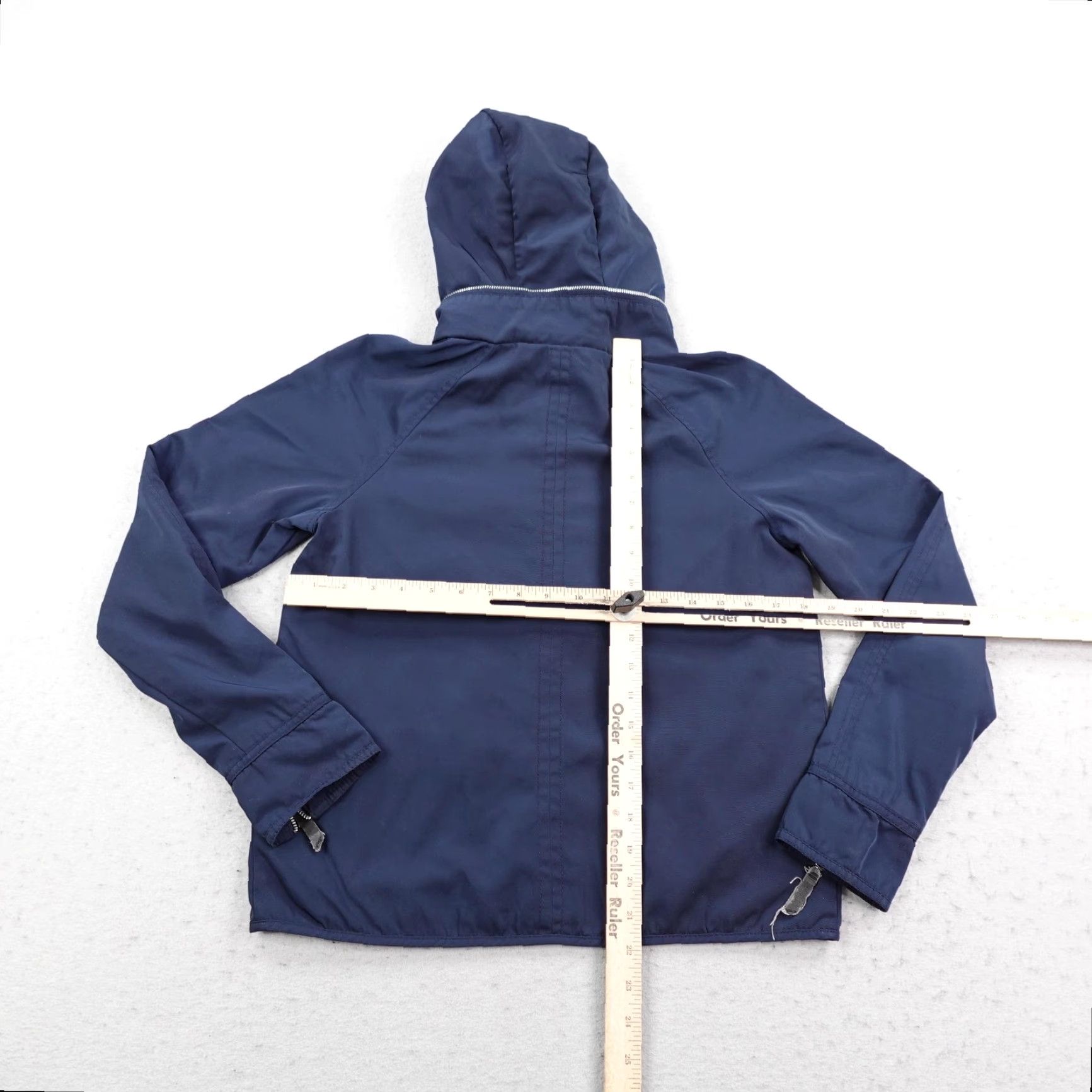 Abercrombie & Fitch Abercrombie & Fitch Jacket Womens Small Blue Water Wind Resistant Hooded Coat Size S / US 4 / IT 40 - 5 Thumbnail
