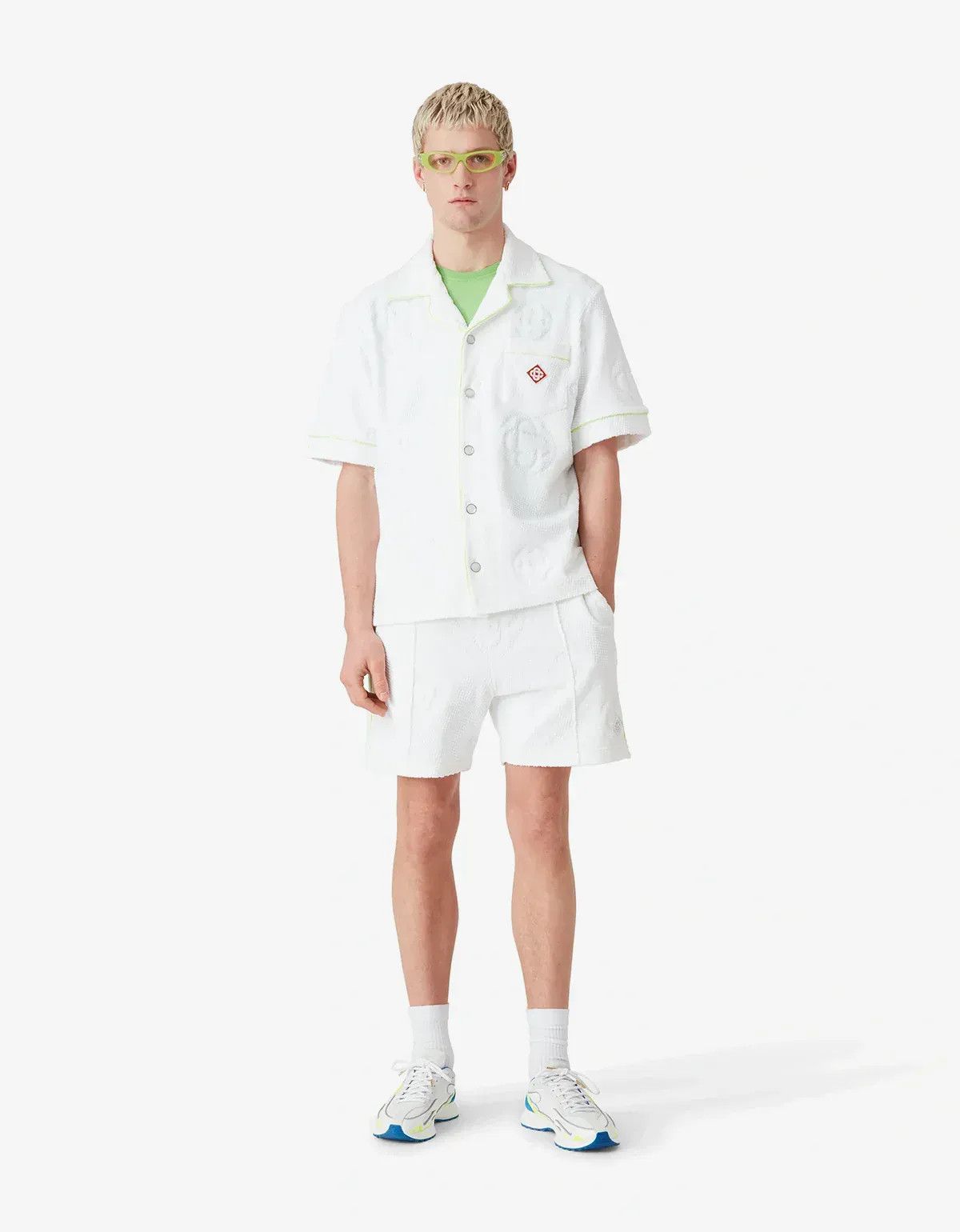 Casablanca Casablanca White Towelling Monogram Short Sleeve Shirt Size US L / EU 52-54 / 3 - 3 Thumbnail