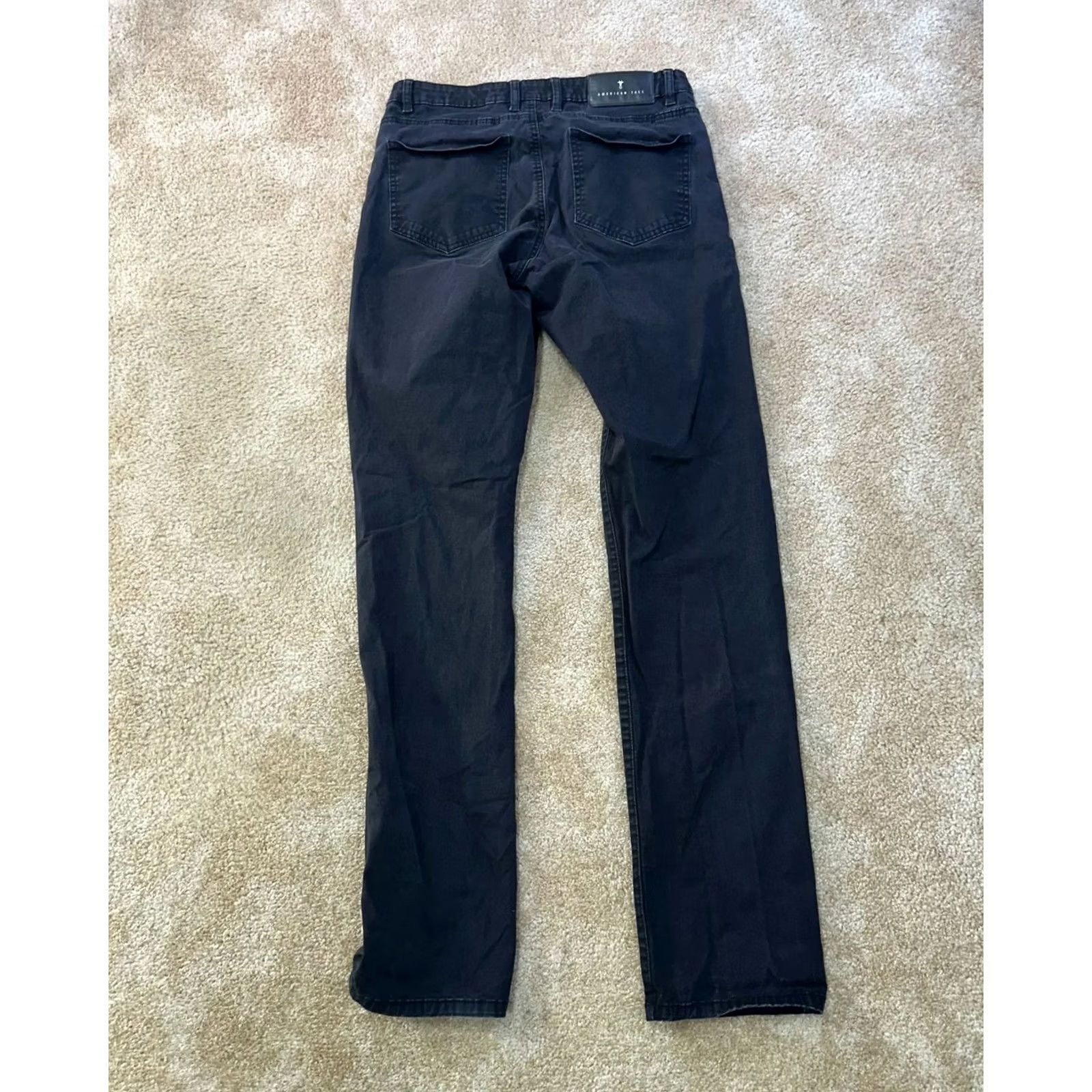 Vintage American Tall Men's 32x38 Chino Pants Slim Tapered Fit Black Cotton Blend Stretch 5-Pocket Size US 32 / EU 48 - 7 Thumbnail
